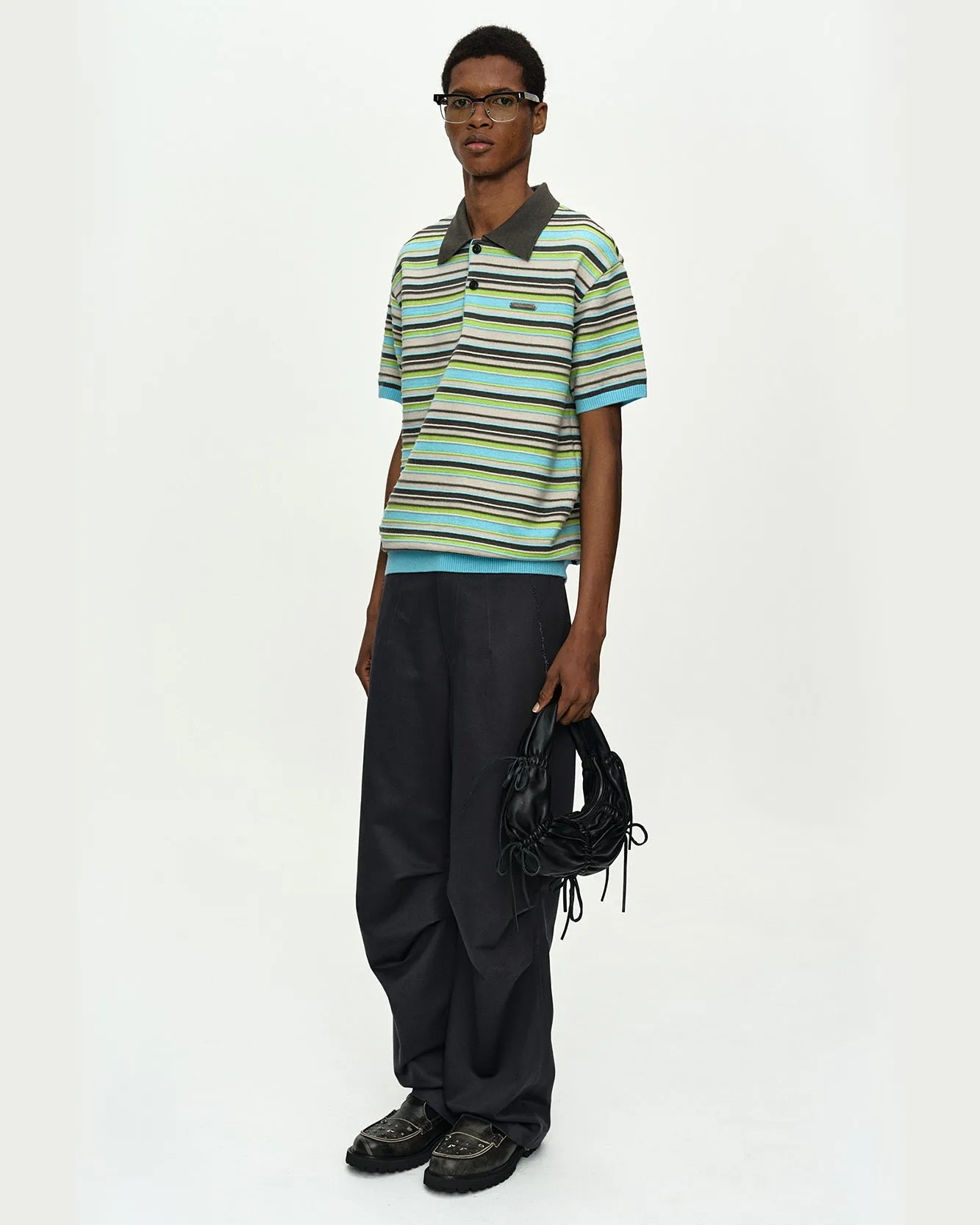 STRIPE WOOL POLO SWEATER atb1462m(SKY BLUE) sold by Andersson Bell product image thumbnail 5