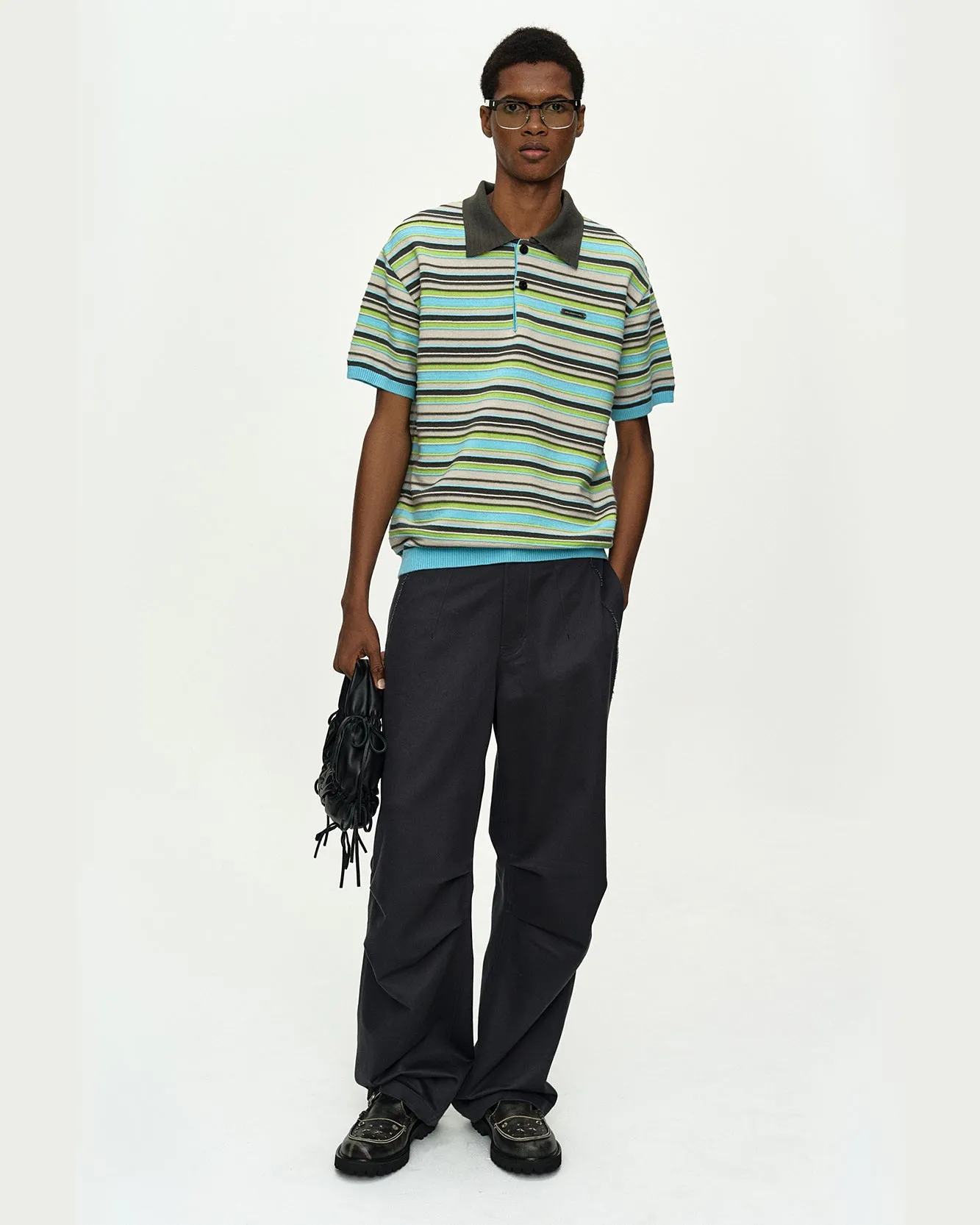 STRIPE WOOL POLO SWEATER atb1462m(SKY BLUE) sold by Andersson Bell product image thumbnail 4
