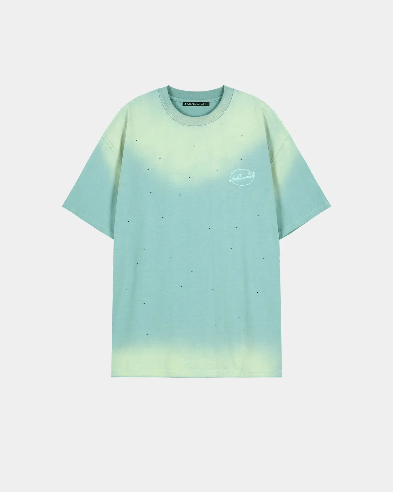 GRADIENT DAMAGE WASHED T-SHIRT atb1440m(GREEN/SKY BLUE) sold by Andersson Bell product image thumbnail 2