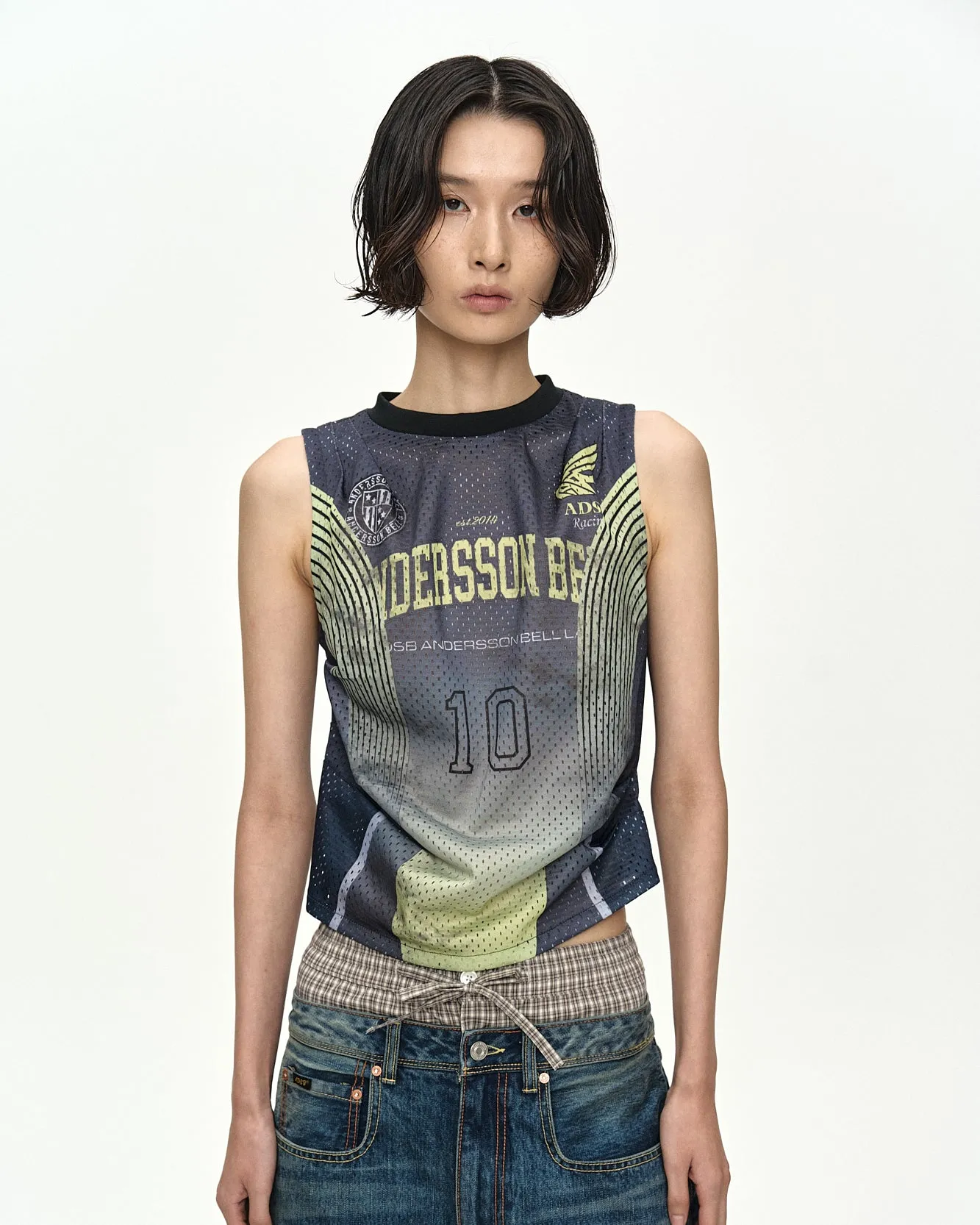 RACING REWORKED SLEEVELESS atb1575w(GREEN/BLACK) sold by Andersson Bell