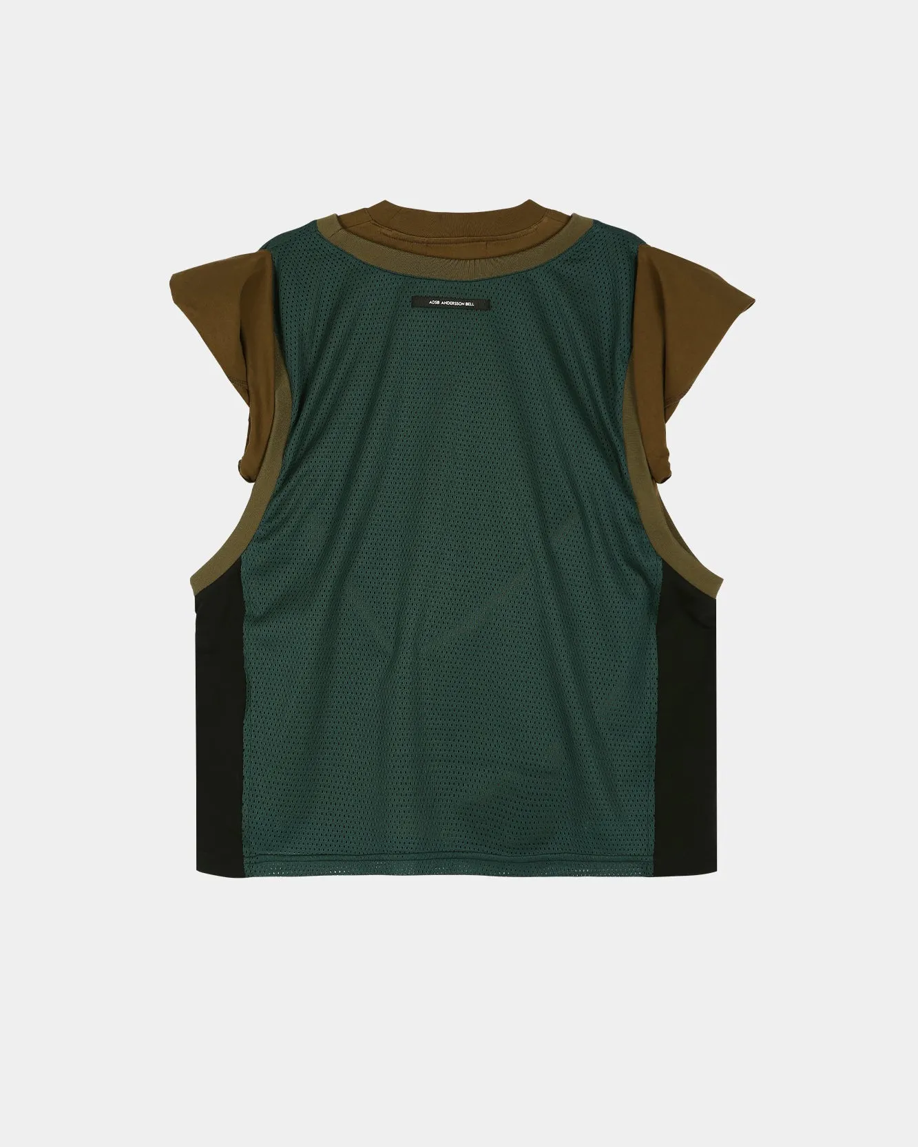 BASKETBALL JERSEY LAYERED ROLL UP T-SHIRT atb1449w(KHAKI/GREEN) sold by Andersson Bell product image thumbnail 3
