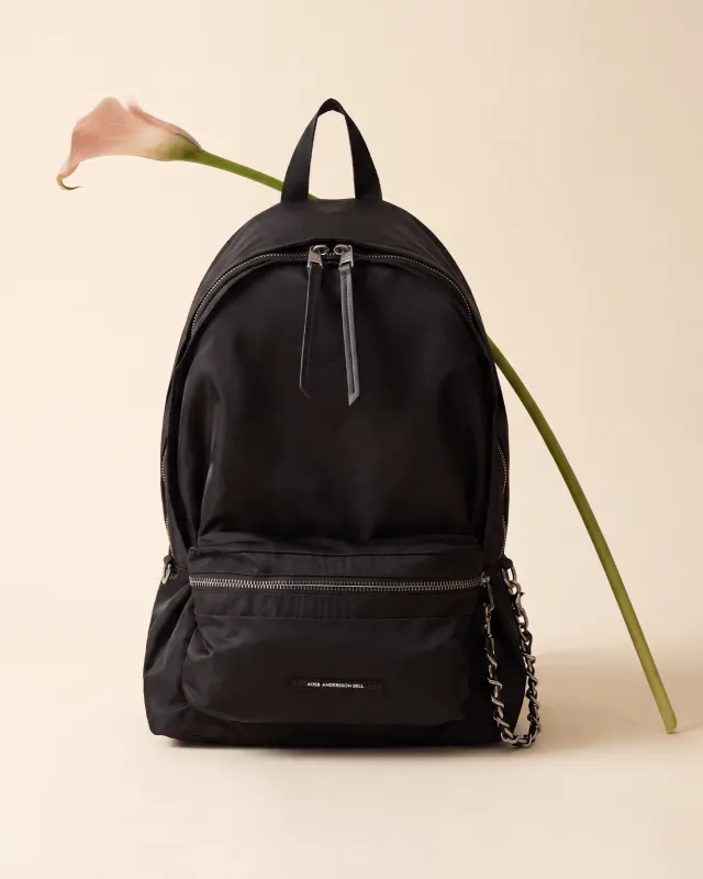 UNISEX URBAN NYLON CHAIN BACKPACK aaa561u(BLACK) made by Andersson Bell