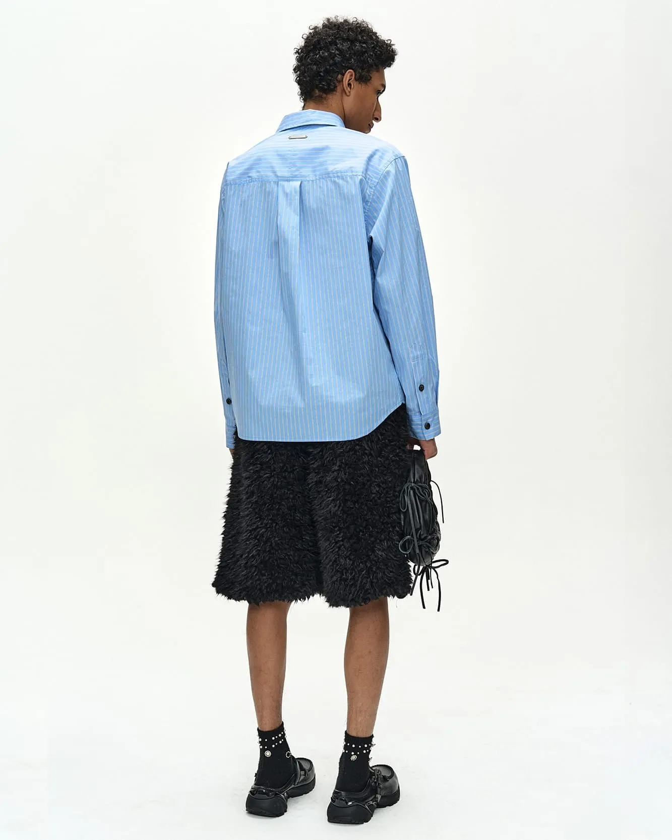 ASYMMETRIC LAYERED SHIRT (BLUE/BLUE STRIPE) sold by Andersson Bell product image thumbnail 5