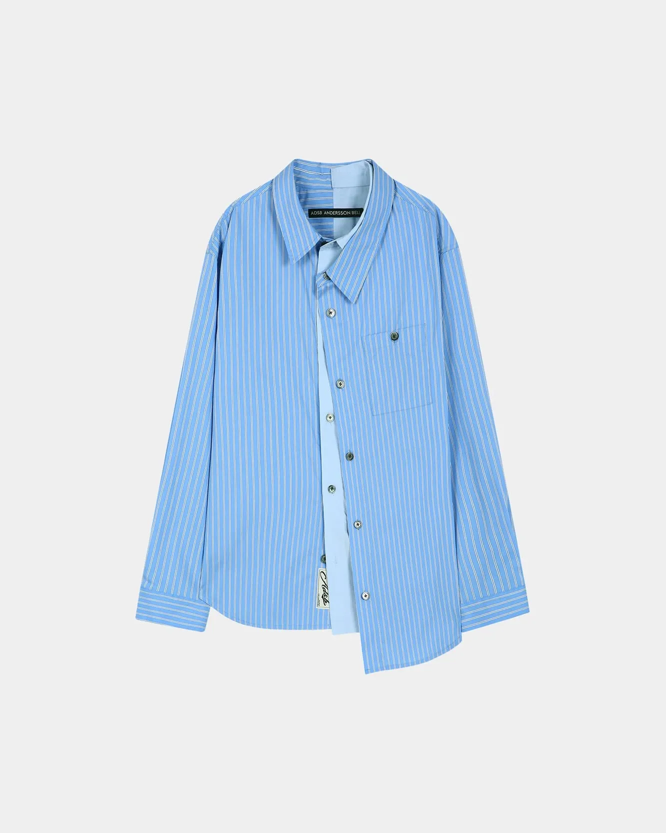 ASYMMETRIC LAYERED SHIRT (BLUE/BLUE STRIPE) sold by Andersson Bell product image thumbnail 2