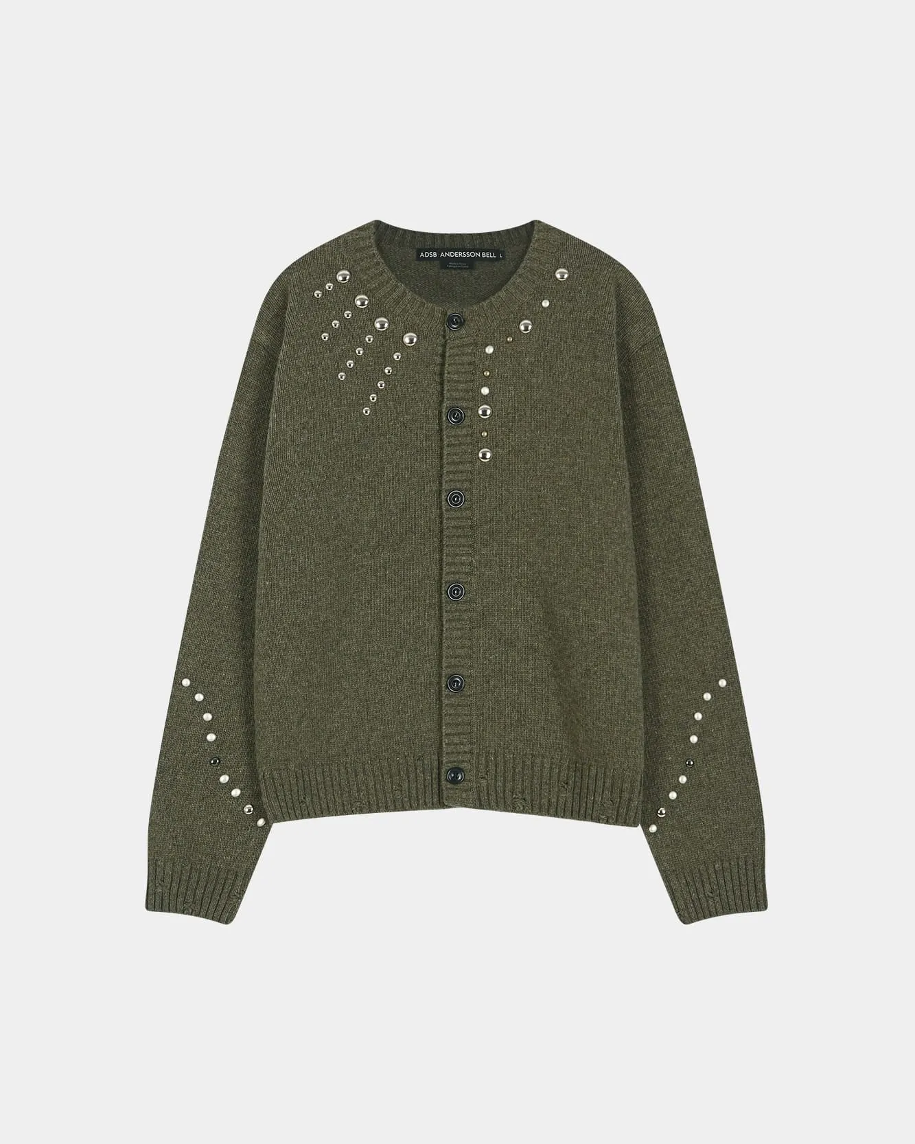 ROGHEN STUDDED CARDIGAN (MOSS KHAKI) sold by Andersson Bell product image thumbnail 2