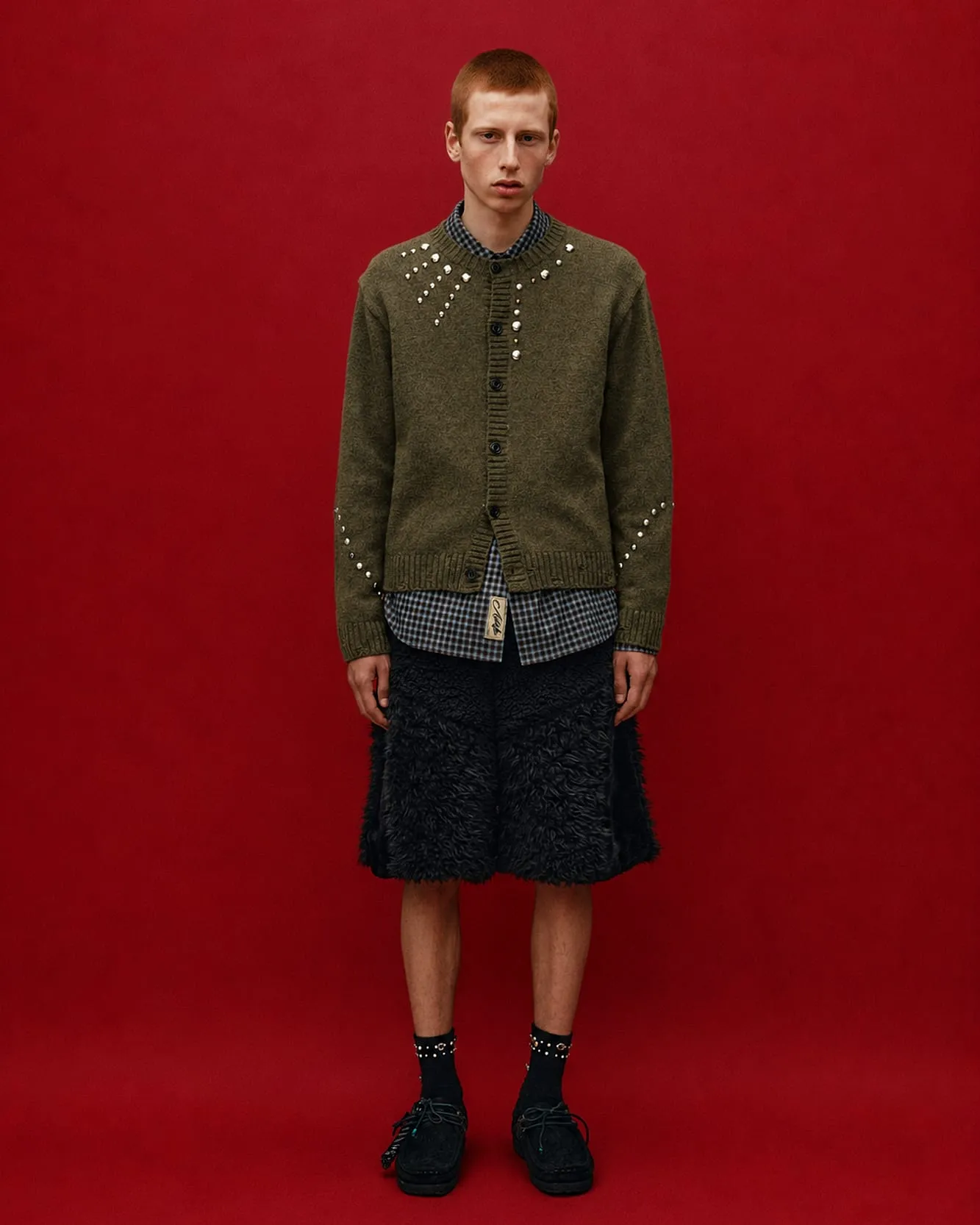 ROGHEN STUDDED CARDIGAN (MOSS KHAKI) sold by Andersson Bell