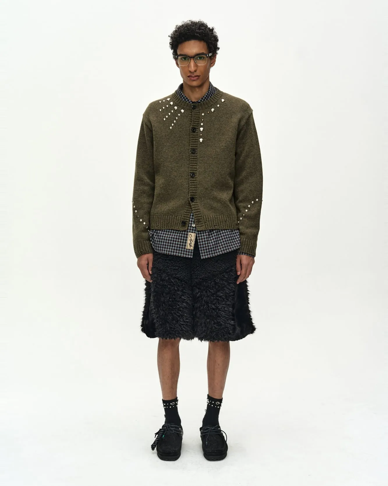 ROGHEN STUDDED CARDIGAN (MOSS KHAKI) sold by Andersson Bell product image thumbnail 4