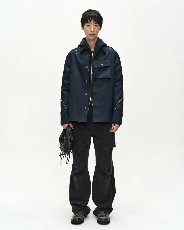 ROGHEN STUDDED SHIRT (DARK NAVY) made by Andersson Bell