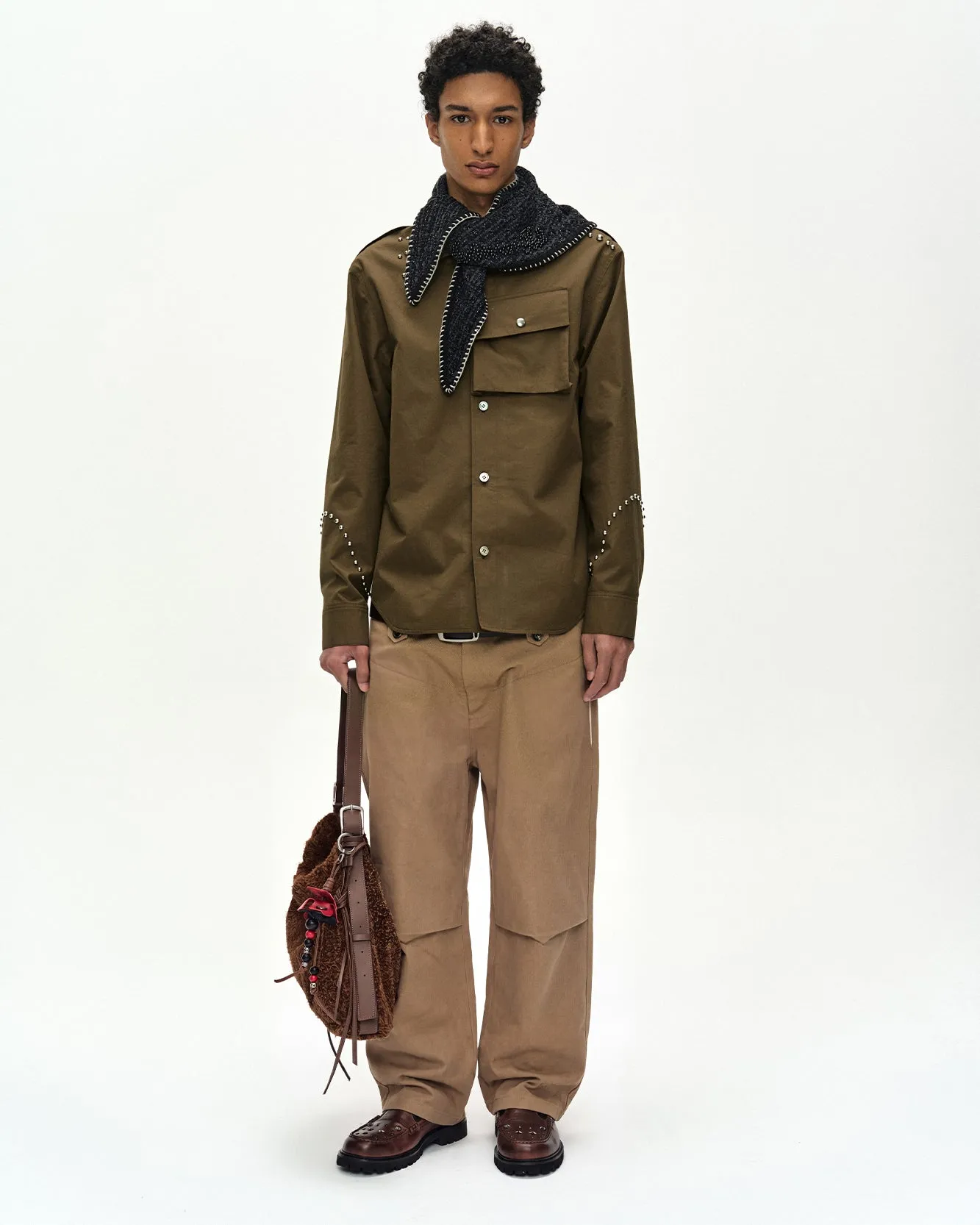 ROGHEN STUDDED SHIRT (BROWN) sold by Andersson Bell product image thumbnail 4