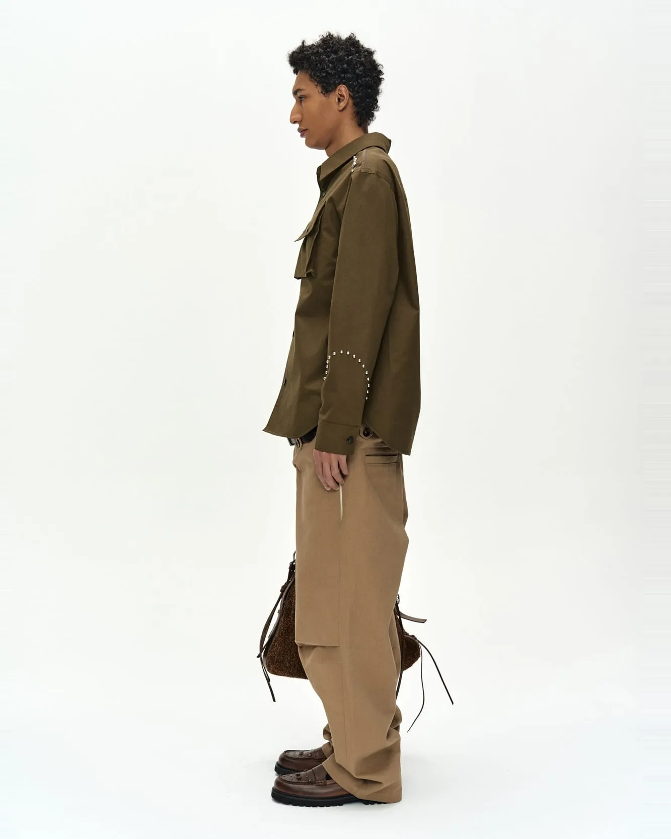 ROGHEN STUDDED SHIRT (BROWN) sold by Andersson Bell product image thumbnail 5