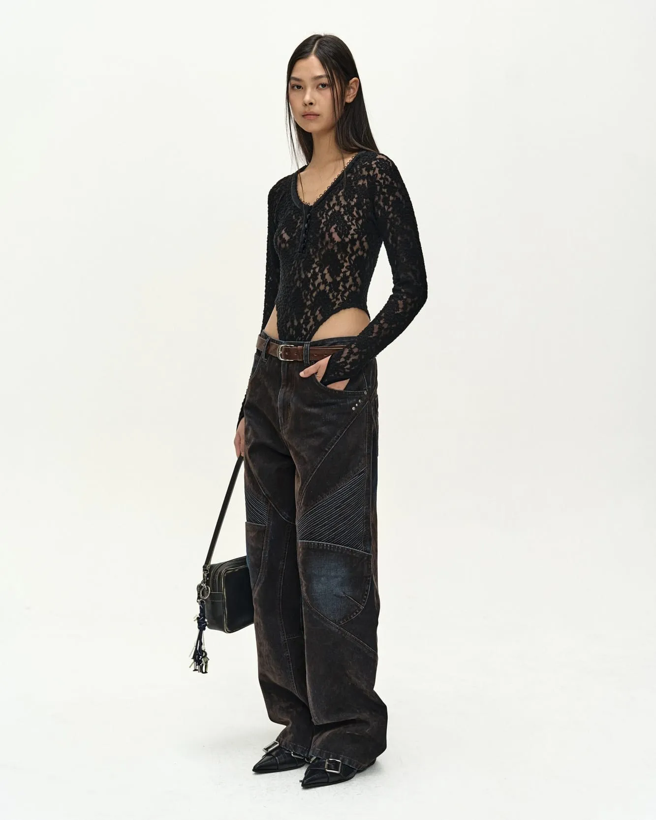 LACE MESH BODYSUIT (BLACK) sold by Andersson Bell product image thumbnail 4