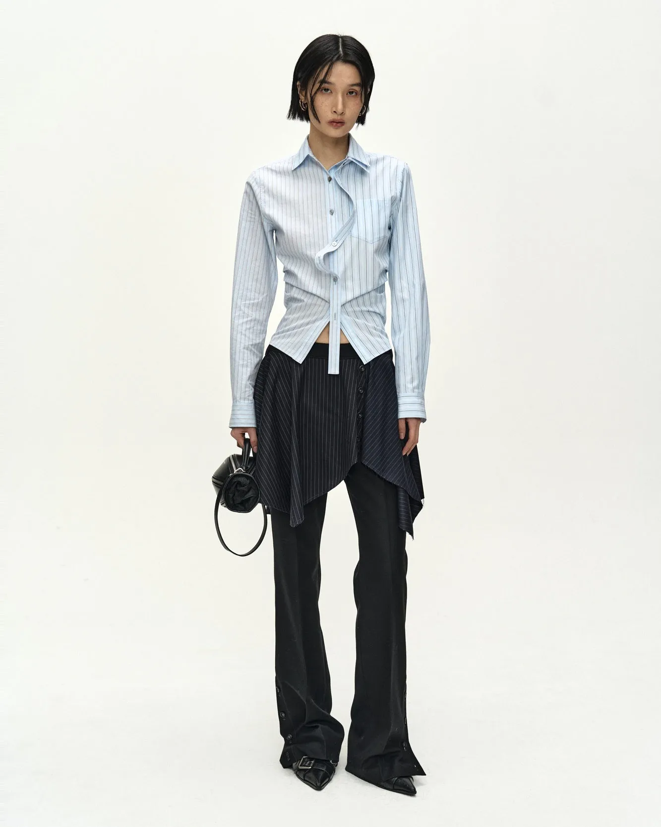 SPLIT-STRIPE CONTOUR SHIRT (BLUE) sold by Andersson Bell product image thumbnail 4