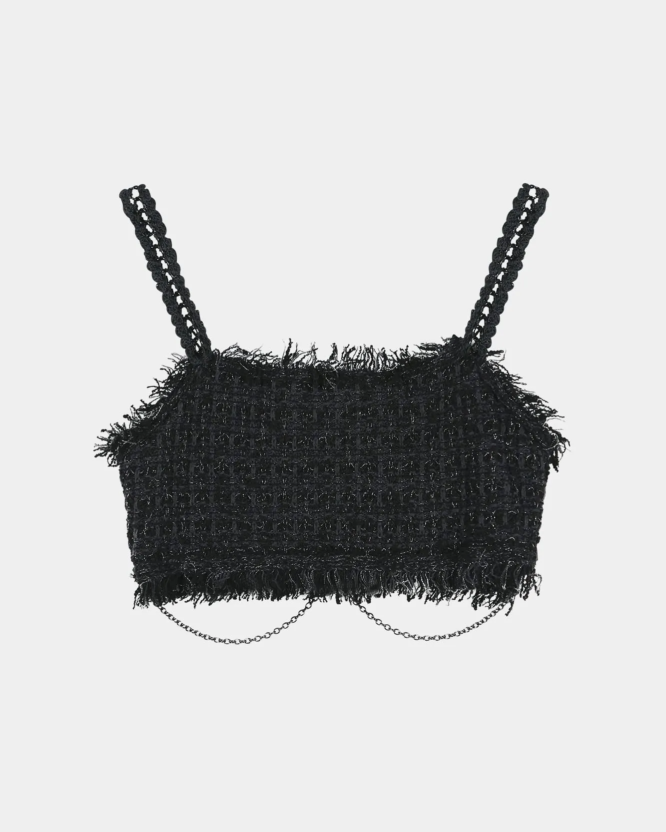 RAW CHAIN-EDGE TWEED BRALETTE (BLACK) sold by Andersson Bell product image thumbnail 3