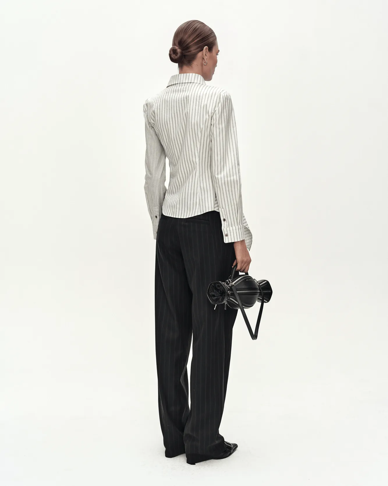 ASYMMETRIC STUDDED STRIPE SHIRT (WHITE) sold by Andersson Bell product image thumbnail 5