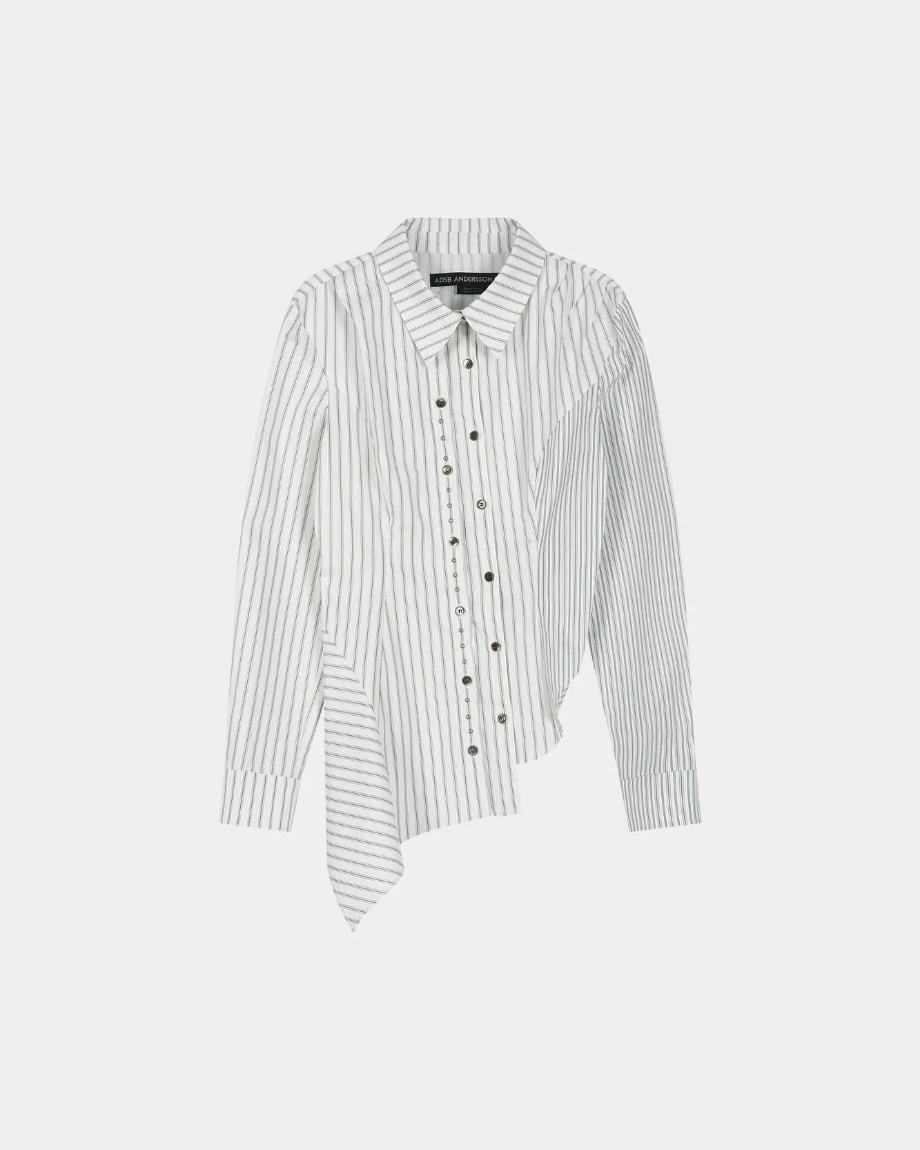 ASYMMETRIC STUDDED STRIPE SHIRT (WHITE) sold by Andersson Bell product image thumbnail 2
