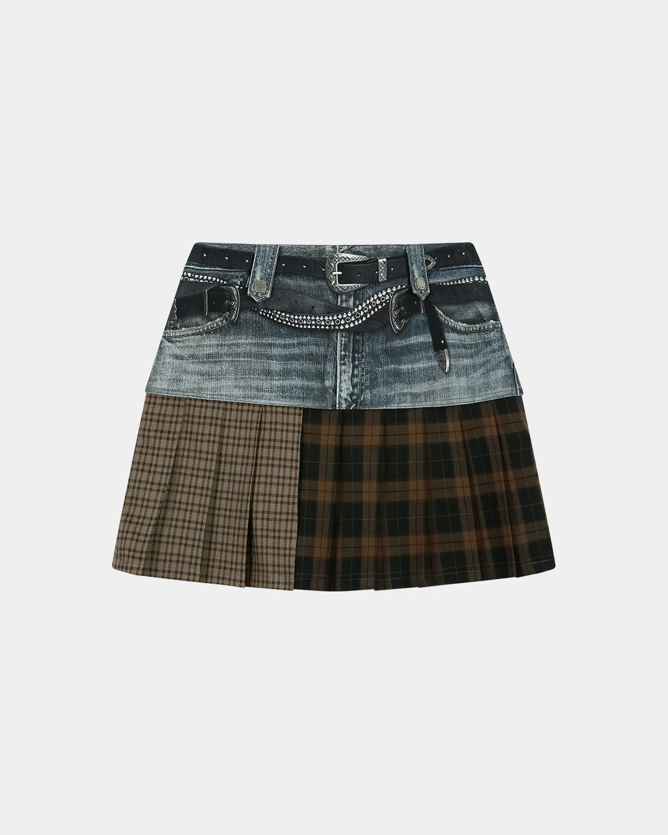 DOUBLE BELT PRINTED MINI SKIRT (BLUE) sold by Andersson Bell product image thumbnail 2