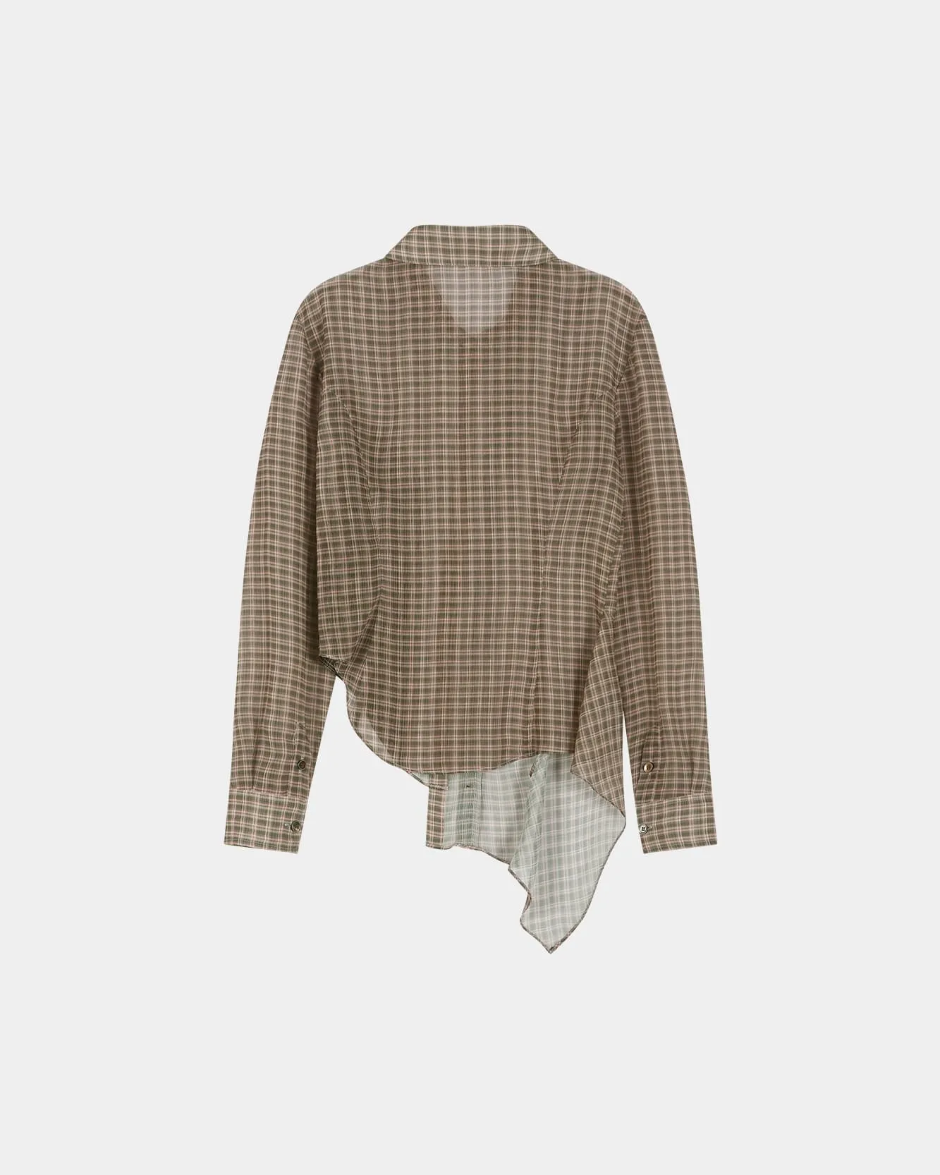 ASYMMETRIC STUDDED MESH SHIRT (BROWN) sold by Andersson Bell product image thumbnail 3