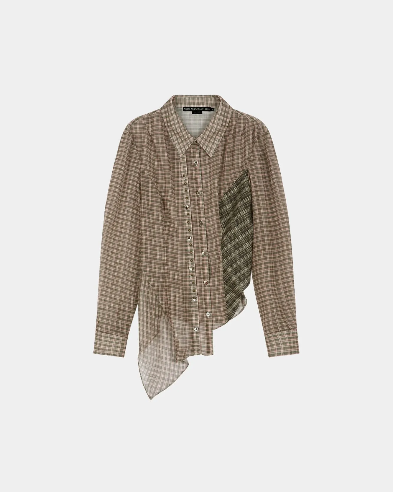 ASYMMETRIC STUDDED MESH SHIRT (BROWN) sold by Andersson Bell product image thumbnail 2