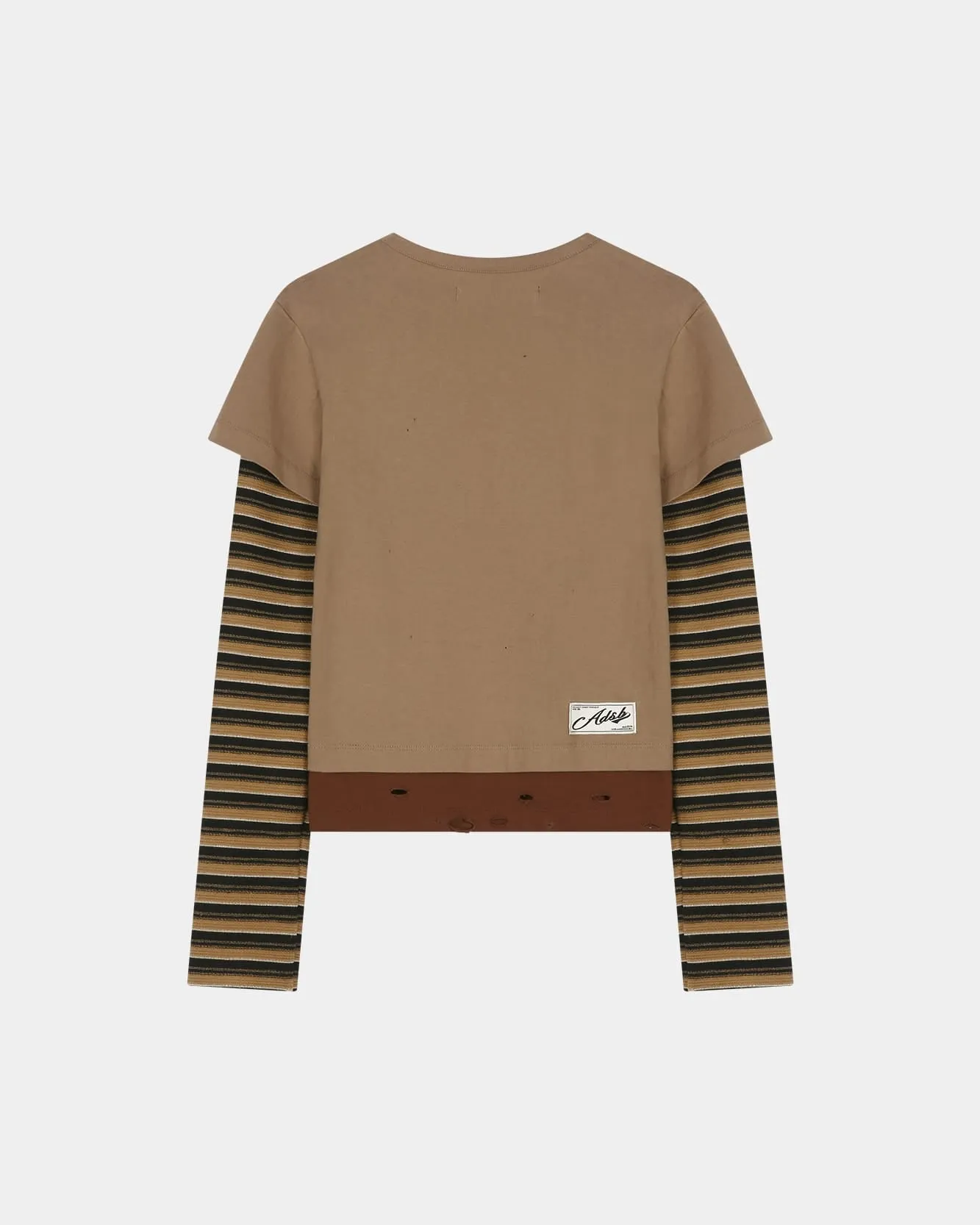 LAYERED HEART MESSAGE LONG SLEEVE T-SHIRT (BROWN) sold by Andersson Bell product image thumbnail 3