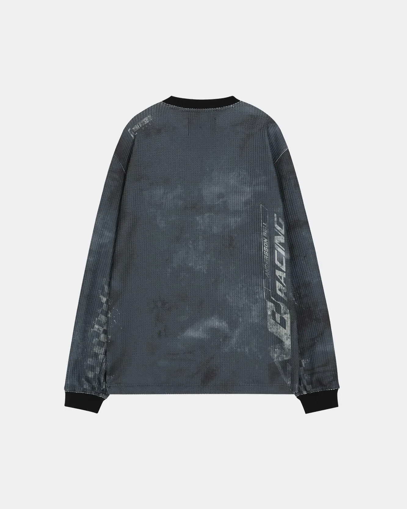 RACING PRINTED WAFFLE LONG SLEEVE T-SHIRT (BLACK) sold by Andersson Bell product image thumbnail 3
