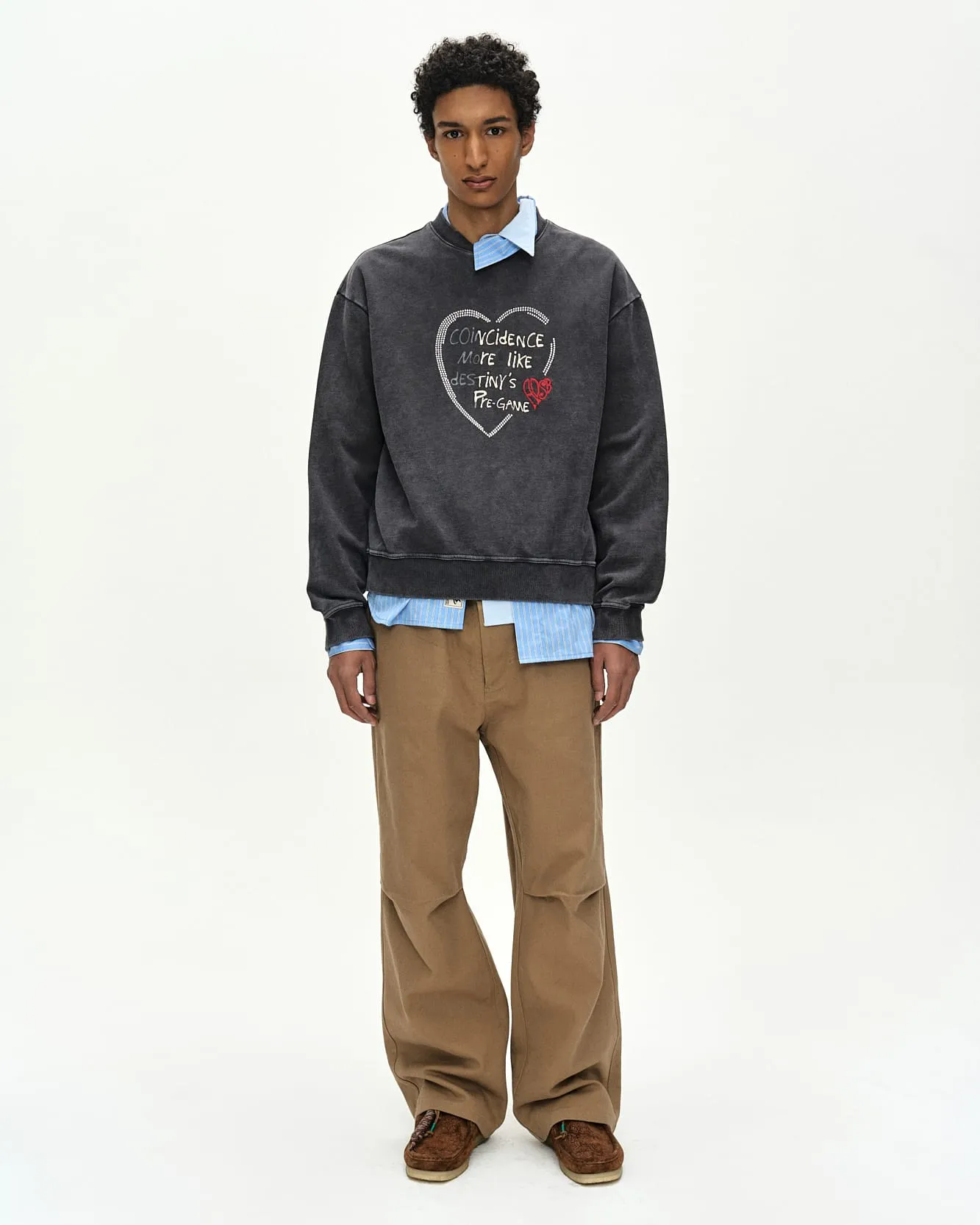 (ESSENTIAL) UNISEX HEART FIX SWEATSHIRT (CHARCOAL) sold by Andersson Bell product image thumbnail 4