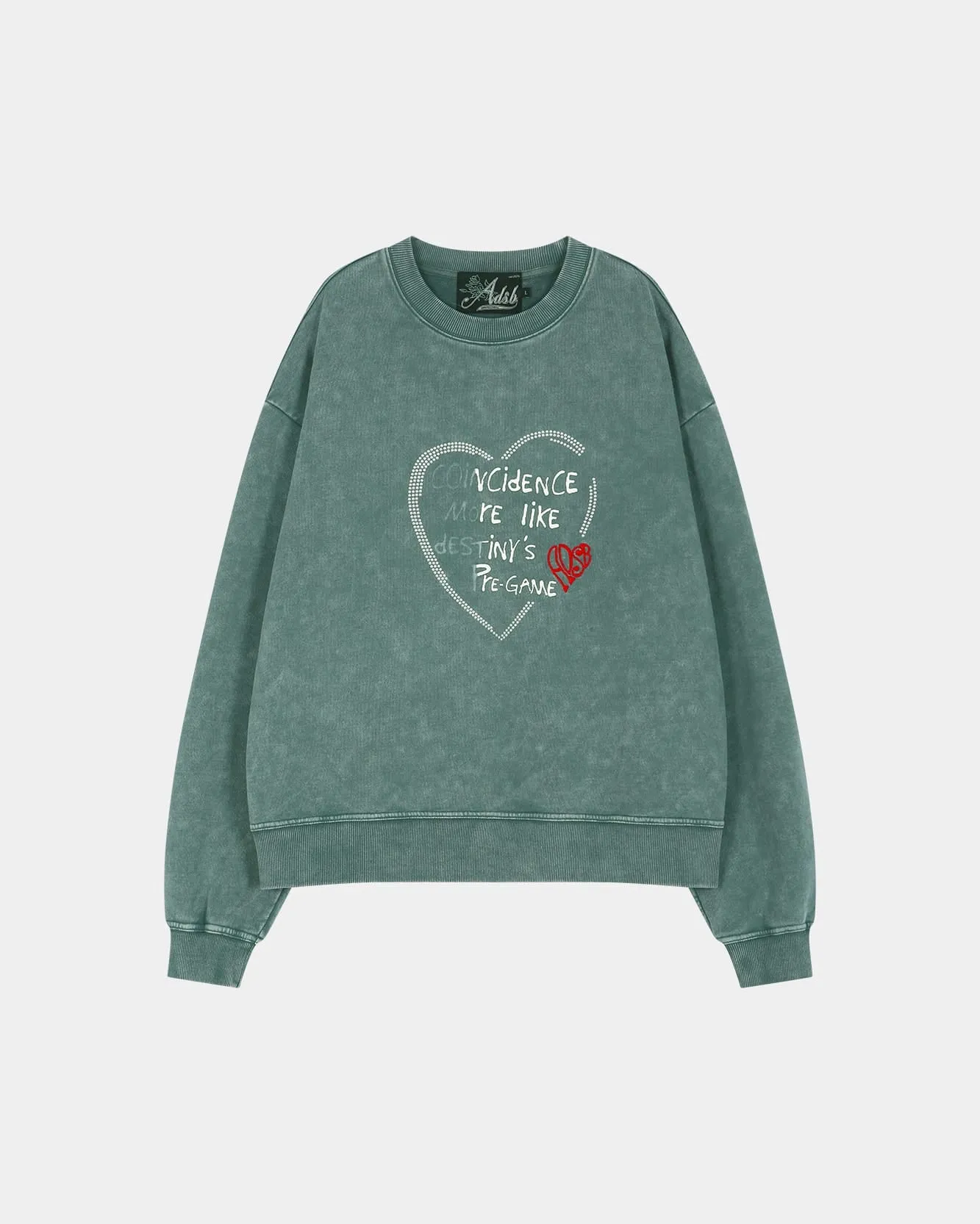 (ESSENTIAL) UNISEX HEART FIX SWEATSHIRT (GREEN) sold by Andersson Bell product image thumbnail 2