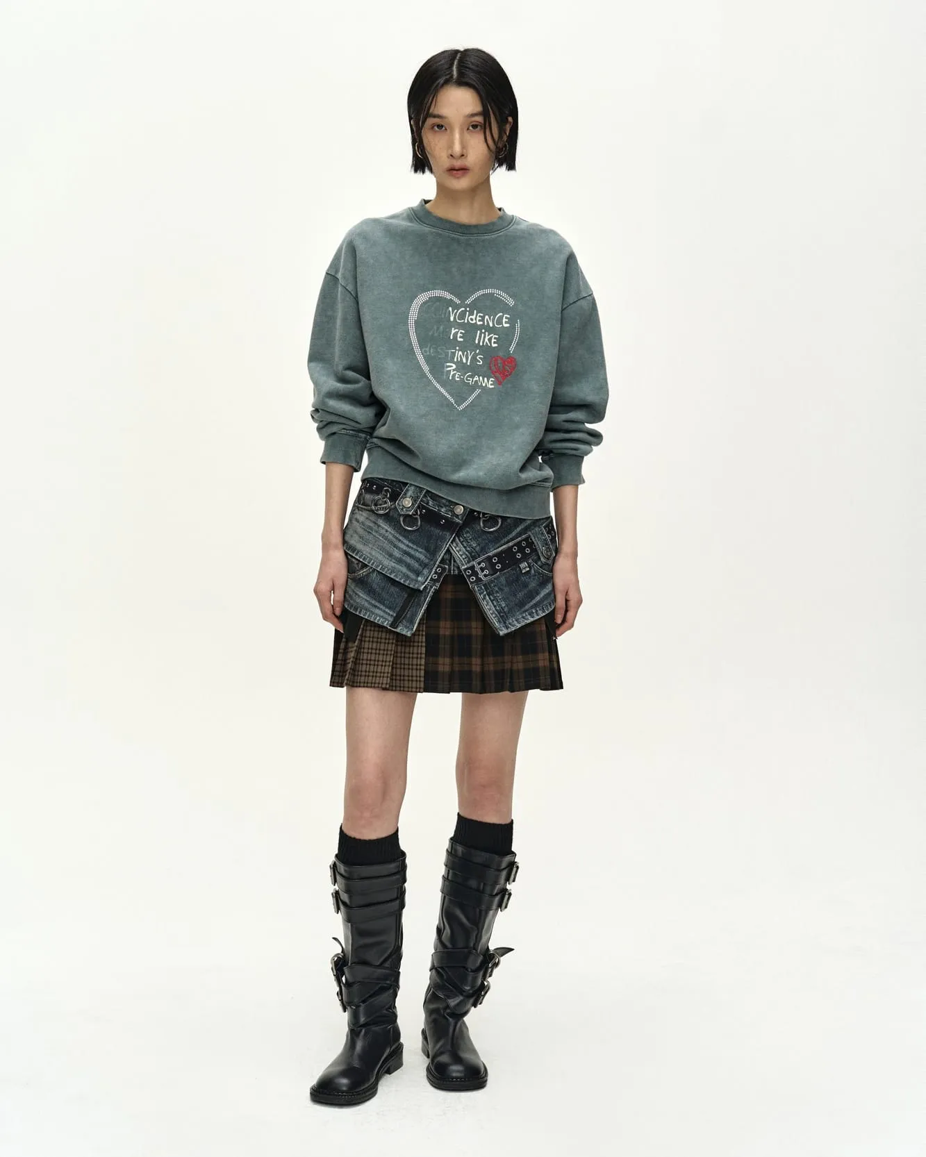 (ESSENTIAL) UNISEX HEART FIX SWEATSHIRT (GREEN) sold by Andersson Bell