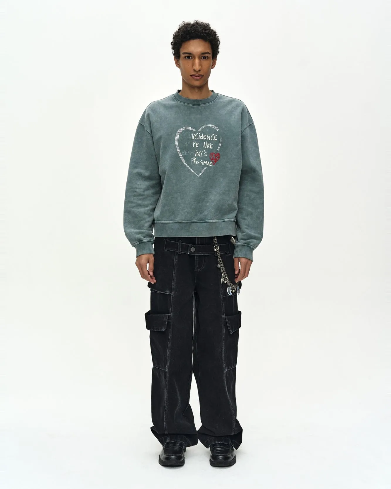 (ESSENTIAL) UNISEX HEART FIX SWEATSHIRT (GREEN) sold by Andersson Bell product image thumbnail 4