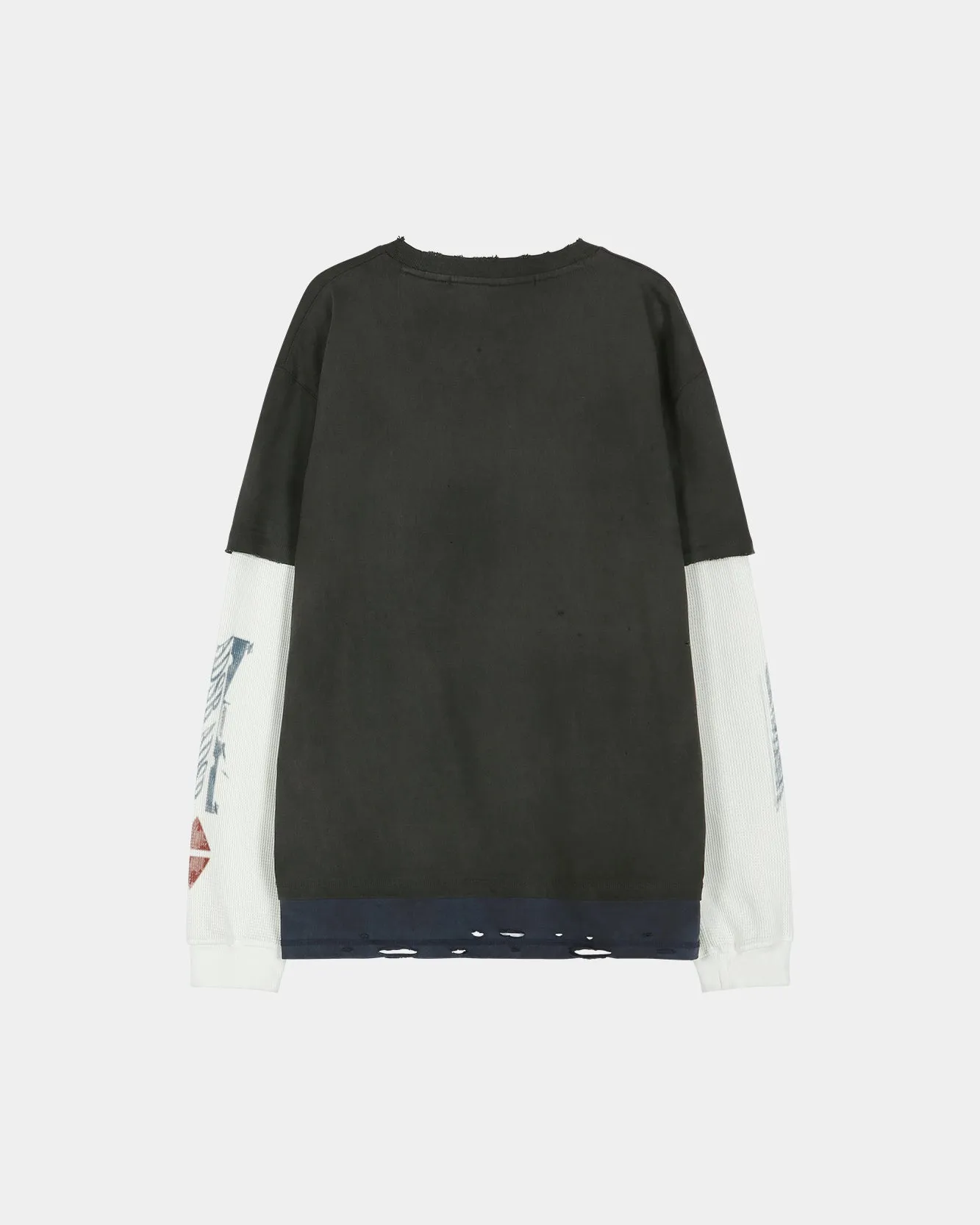 DISTRESS LAYERED LONG SLEEVE T-SHIRT (CHARCOAL) sold by Andersson Bell product image thumbnail 3
