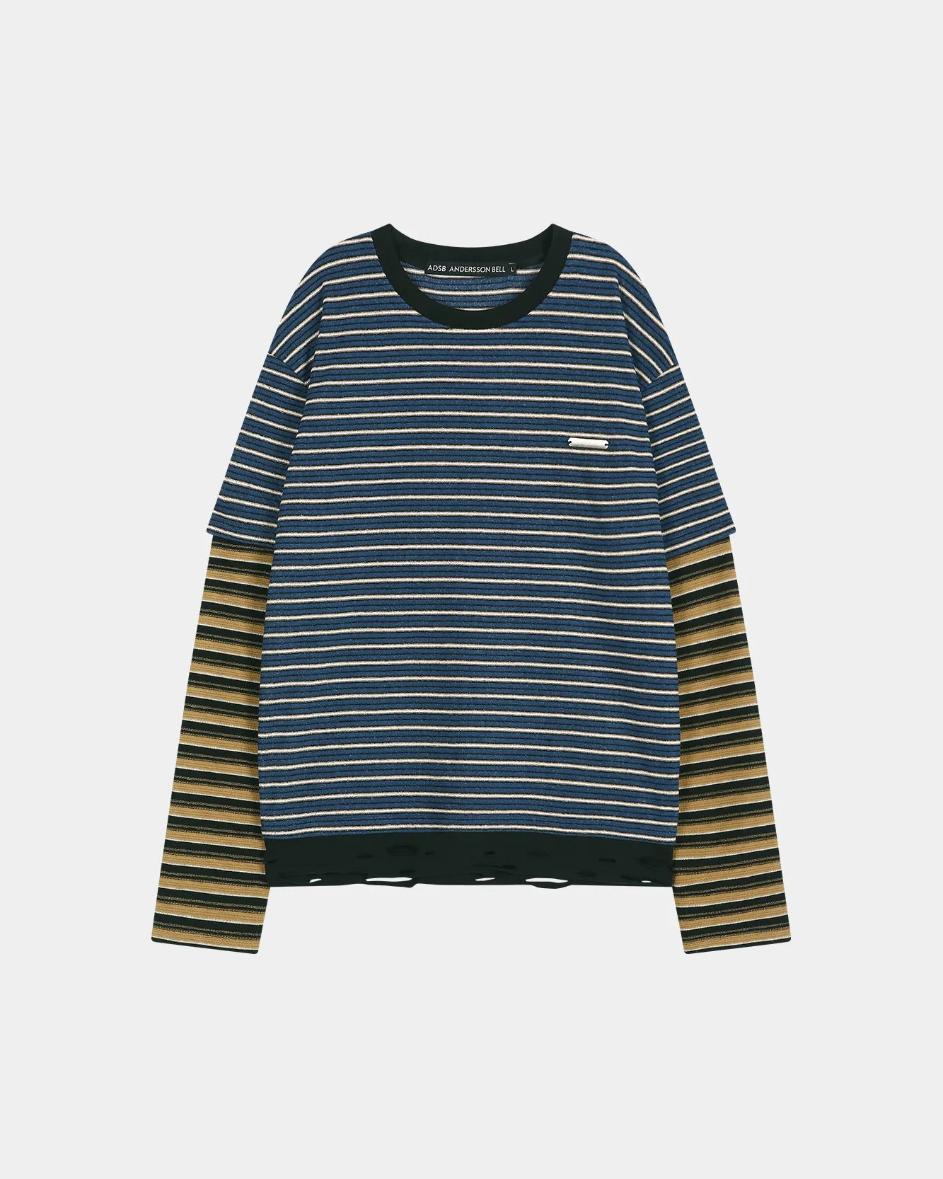 UNISEX STRIPE LAYERED LONG SLEEVE T-SHIRT (BLUE) sold by Andersson Bell product image thumbnail 2