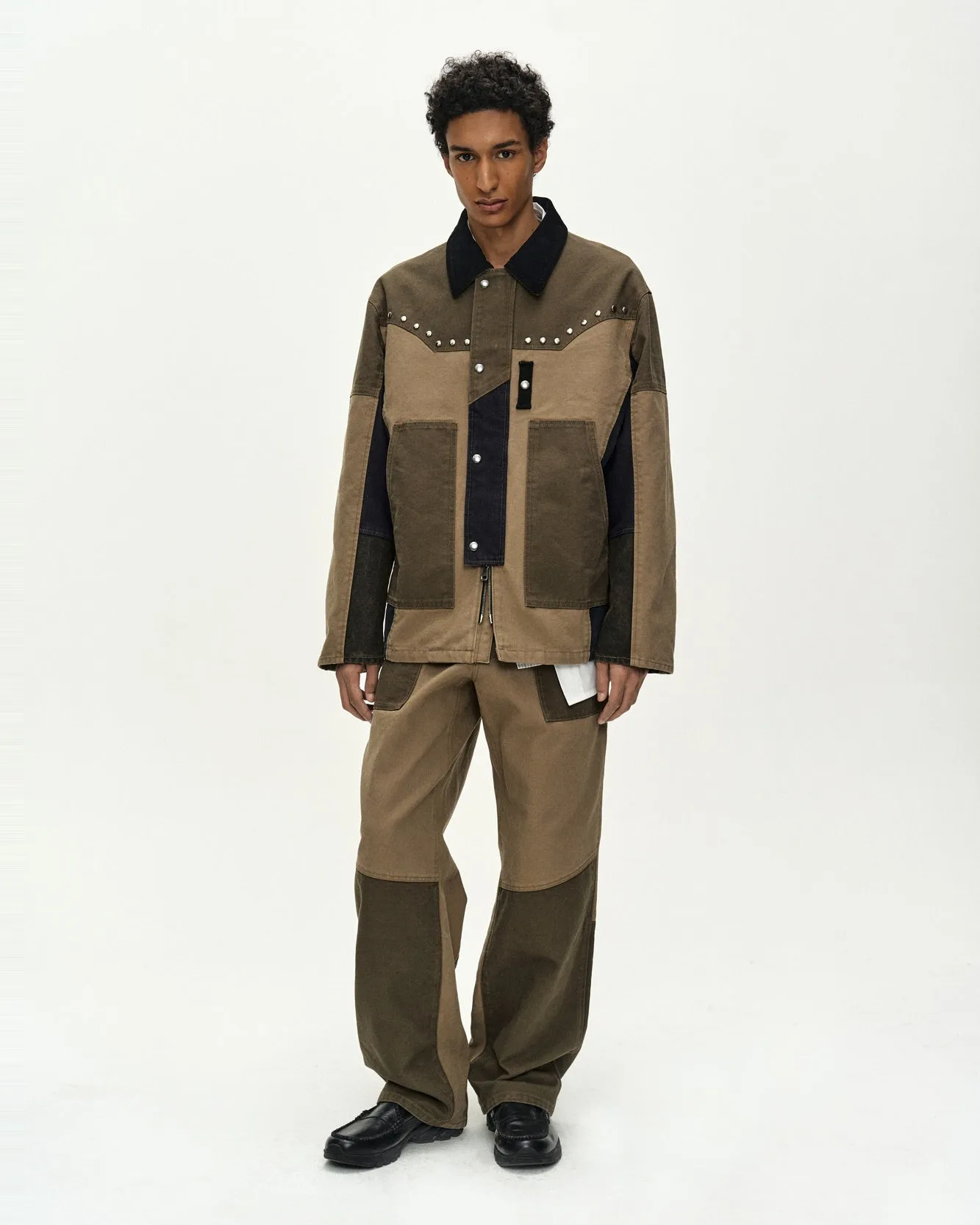AUSTIN PATCHWORK WASHED JACKET (KHAKI) sold by Andersson Bell