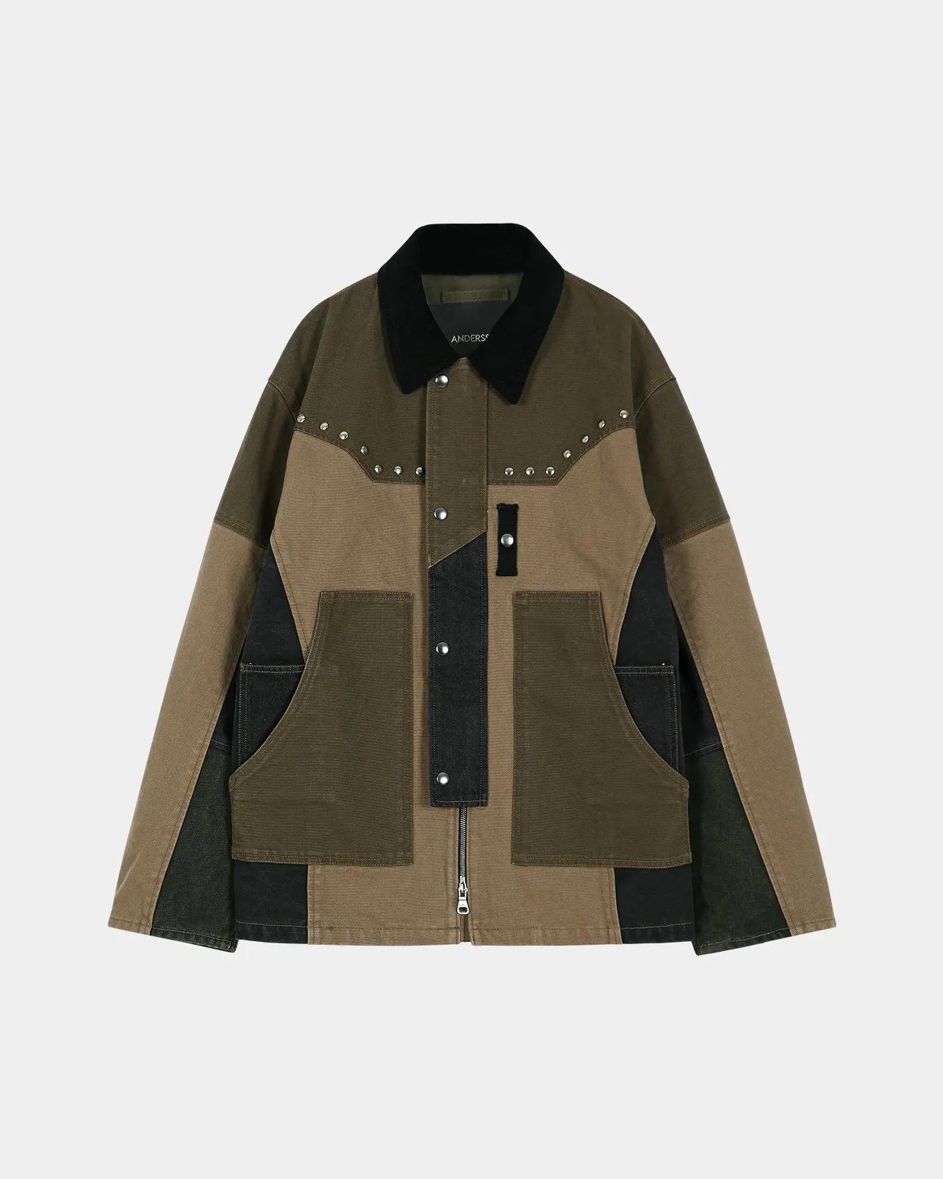 AUSTIN PATCHWORK WASHED JACKET (KHAKI) sold by Andersson Bell product image thumbnail 3