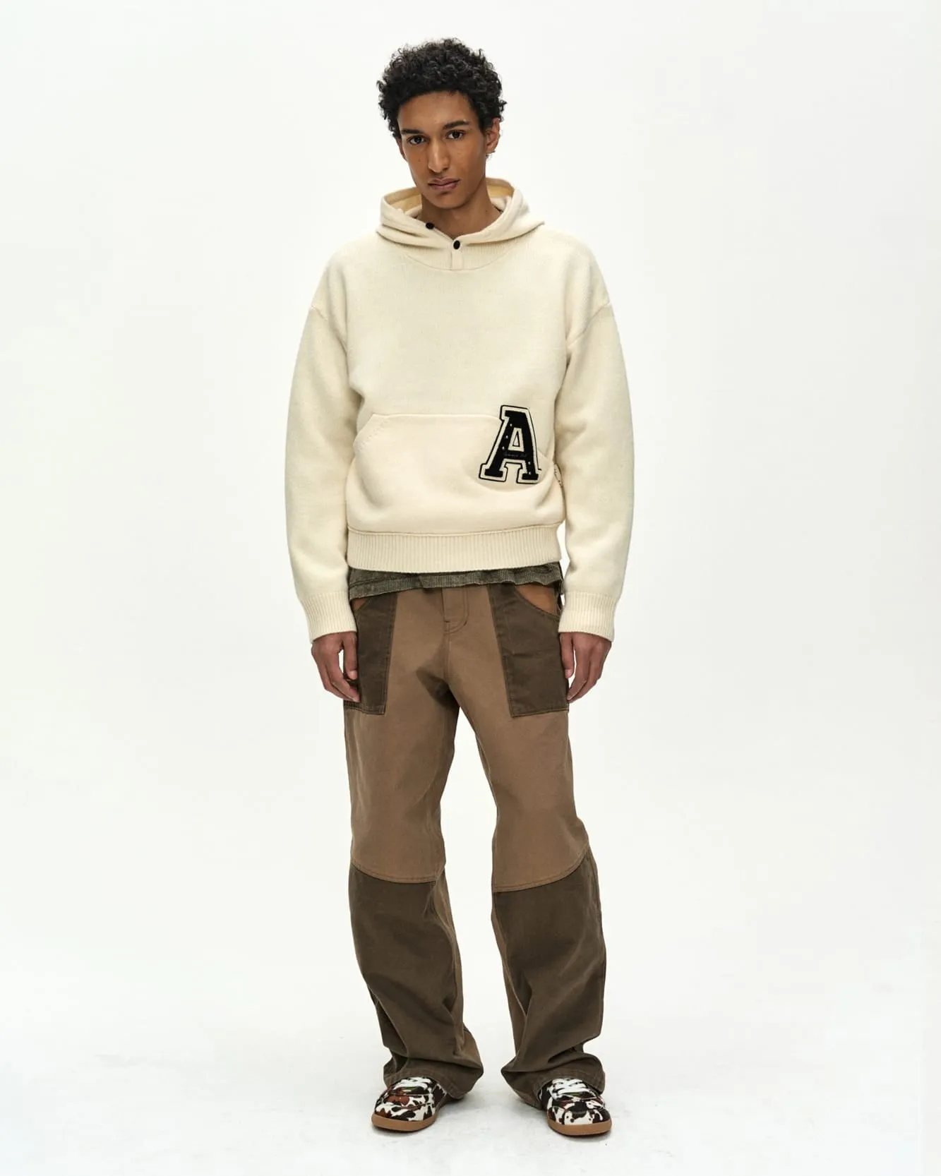 (ESSENTIAL) UNISEX VARSITY PATCH HOODIE (CREAM) sold by Andersson Bell product image thumbnail 4