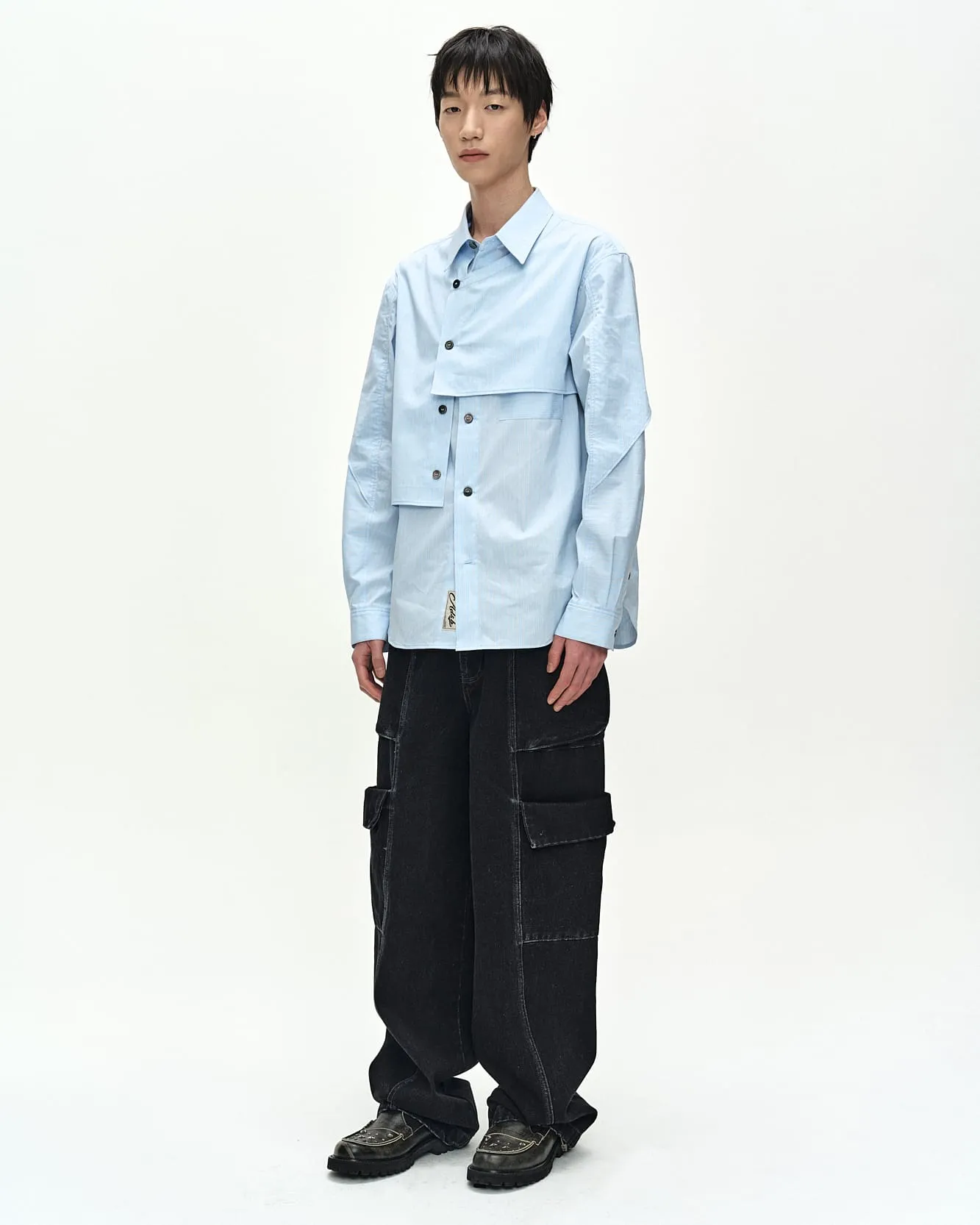 MAEY STRIPE LAYERED SHIRT (BLUE STRIPE) sold by Andersson Bell product image thumbnail 4