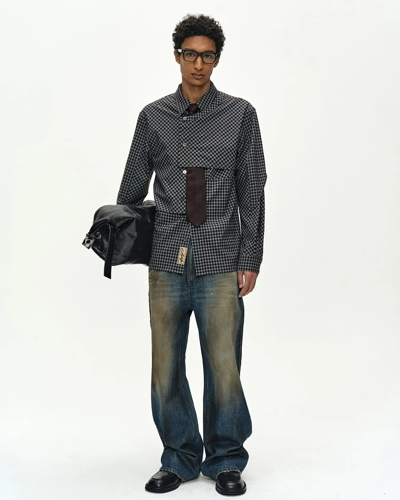 MAEY CHECK LAYERED SHIRT (BROWN/BLUE) sold by Andersson Bell