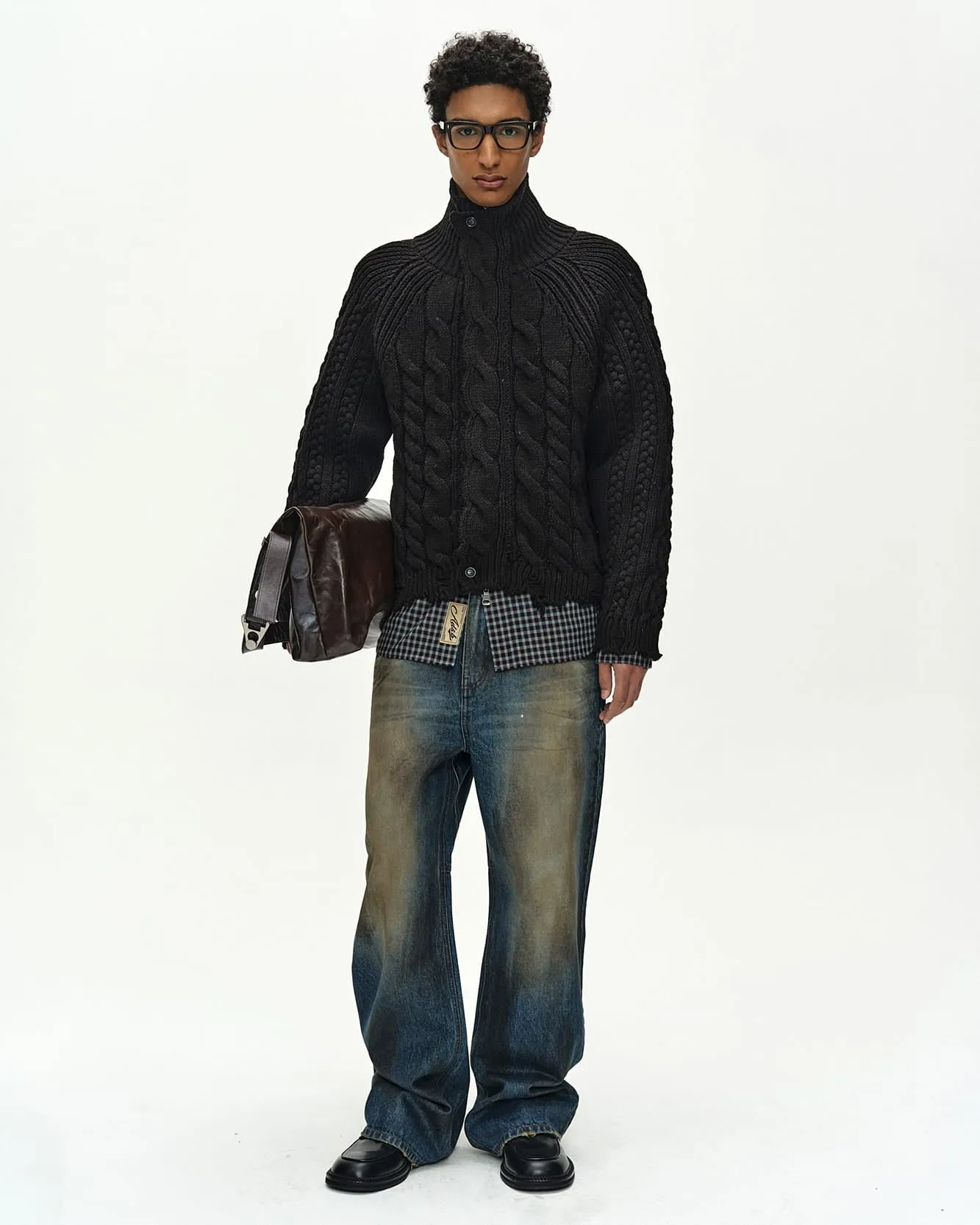MAEY CHECK LAYERED SHIRT (BROWN/BLUE) sold by Andersson Bell product image thumbnail 5