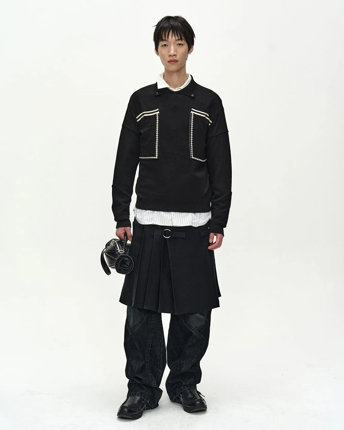 BIG POCKET POLO SWEATER (BLACK) sold by Andersson Bell