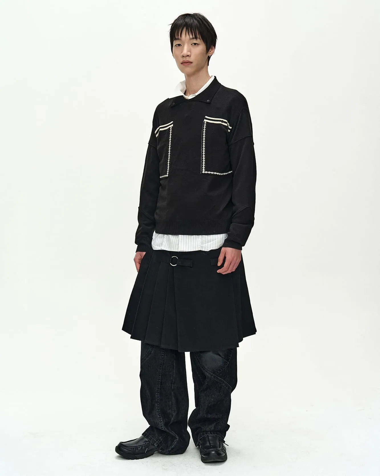 BIG POCKET POLO SWEATER (BLACK) sold by Andersson Bell product image thumbnail 4