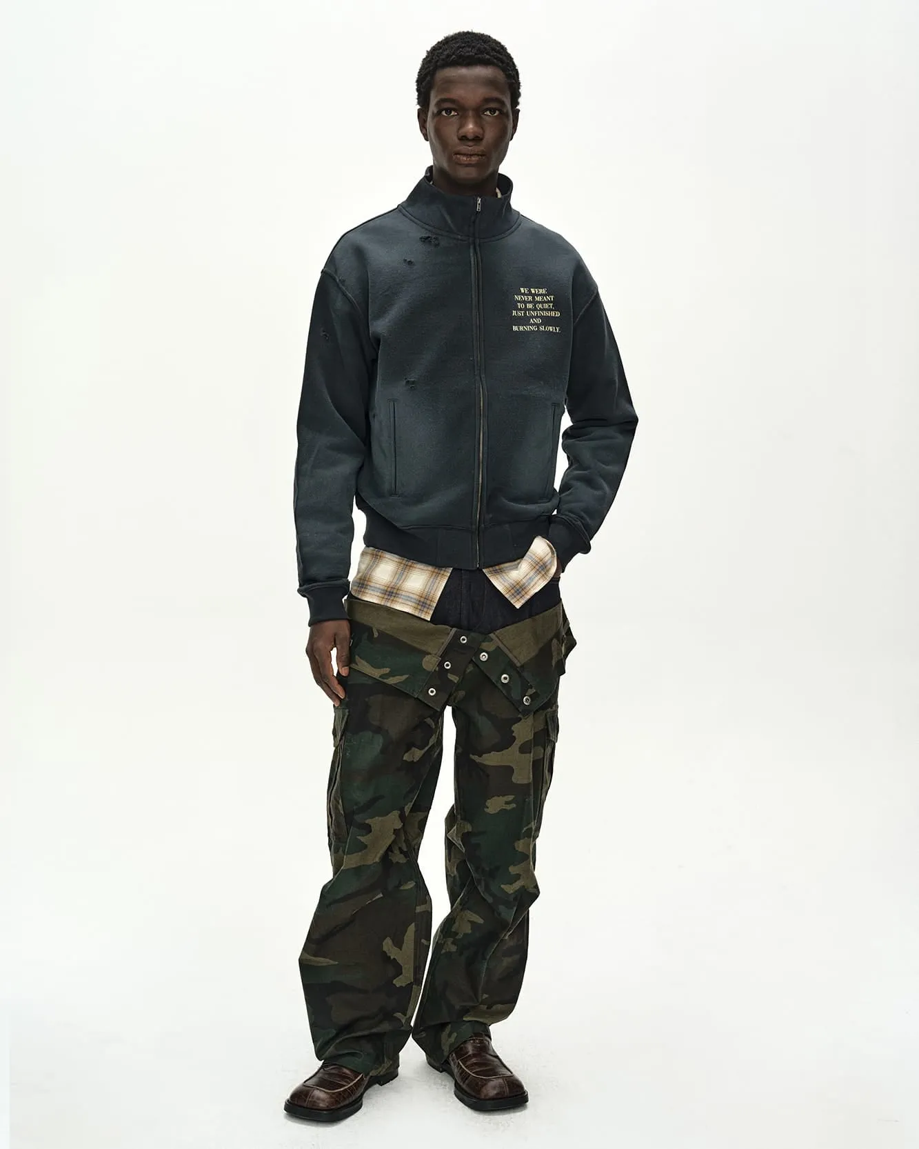 FRAME 001 HIGH-NECK ZIP UP (CHARCOAL) sold by Andersson Bell product image thumbnail 4