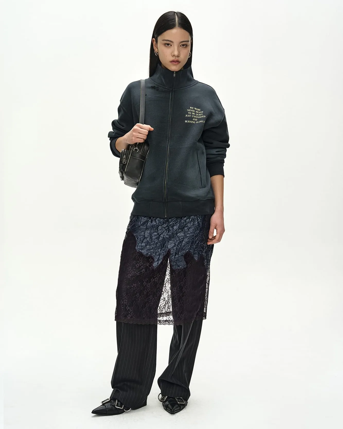 FRAME 001 HIGH-NECK ZIP UP (CHARCOAL) sold by Andersson Bell product image thumbnail 5