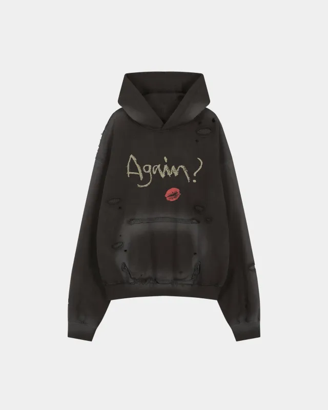 (ESSENTIAL) UNISEX SPRAY WASHED AGAIN LIP HOODIE (BROWN) made by Andersson Bell