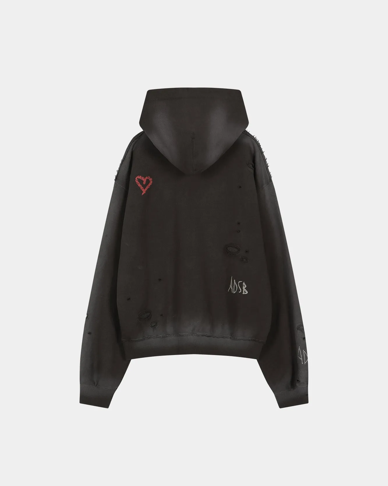(ESSENTIAL) UNISEX SPRAY WASHED AGAIN LIP HOODIE (BROWN) sold by Andersson Bell product image thumbnail 2