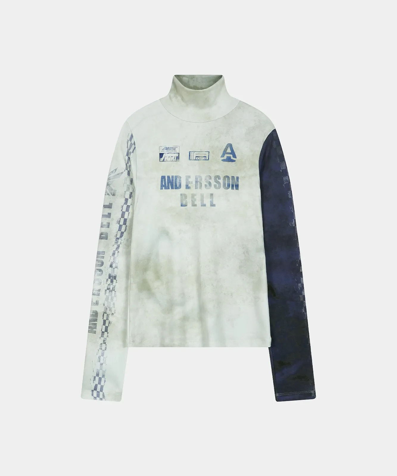 RACING GRAPHIC COLOR-BLOCK HIGH-NECK TOP (IVORY/NAVY) sold by Andersson Bell product image thumbnail 2
