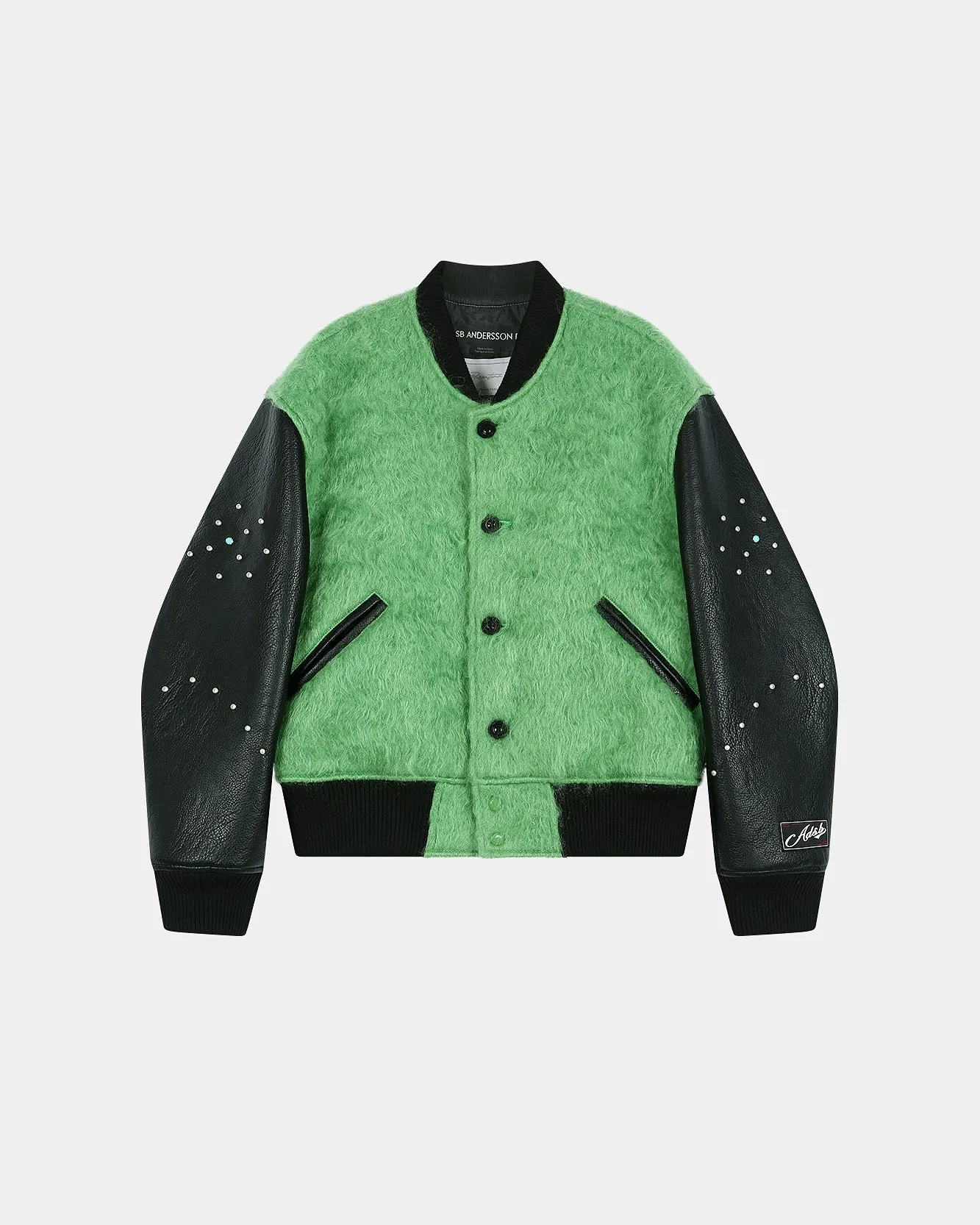 LAWN HAIRY WOOL VARSITY JACKET (LICHEN GREEN) sold by Andersson Bell product image thumbnail 2