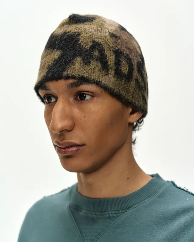 UNISEX ADSB CAMOUFLAGE WOOL BEANIE (BLACK/GREEN) made by Andersson Bell
