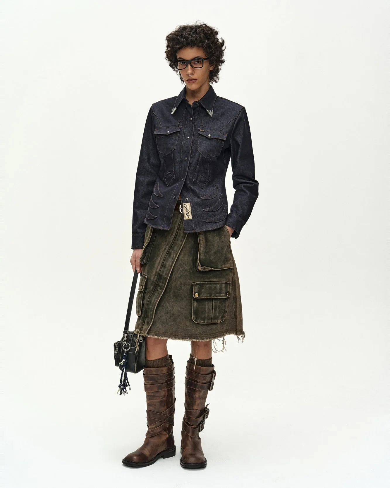 WESTERN PATCHED SHIRT (INDIGO) sold by Andersson Bell product image thumbnail 5
