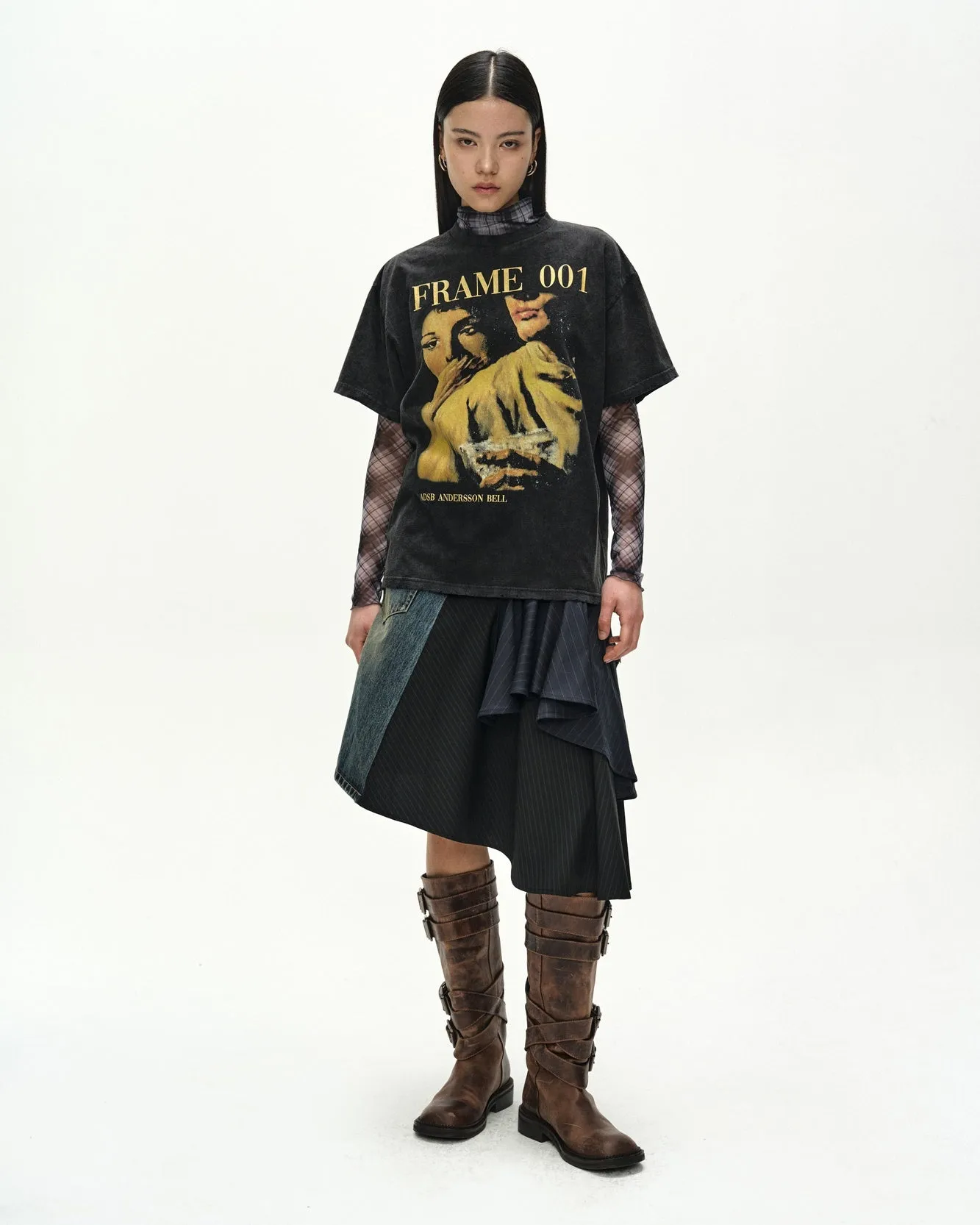 LAYERED FRAME 001 PRINTED T-SHIRT (CHARCOAL) sold by Andersson Bell