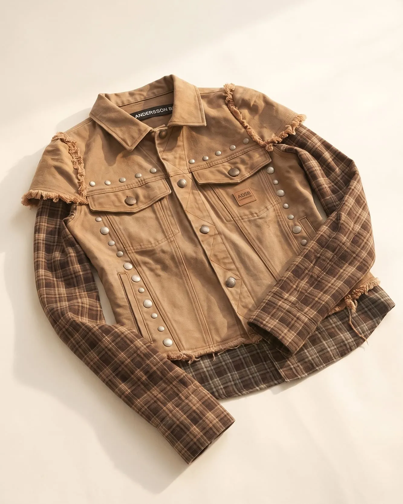 LAYERED STUDDED VEST SHIRT (BROWN) sold by Andersson Bell product image thumbnail 2