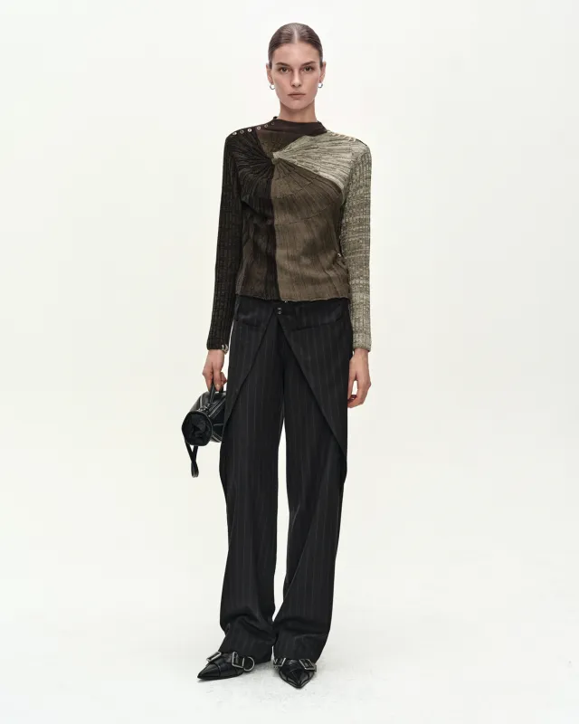 ASYMMETRIC TWIST BUTTON TOP (MULTI) made by Andersson Bell