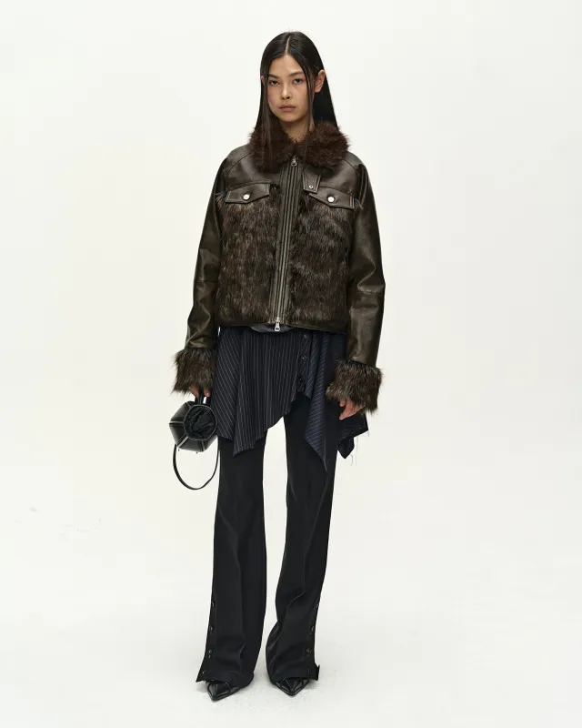 VENUS FUR BOMBER JACKET (BROWN) made by Andersson Bell